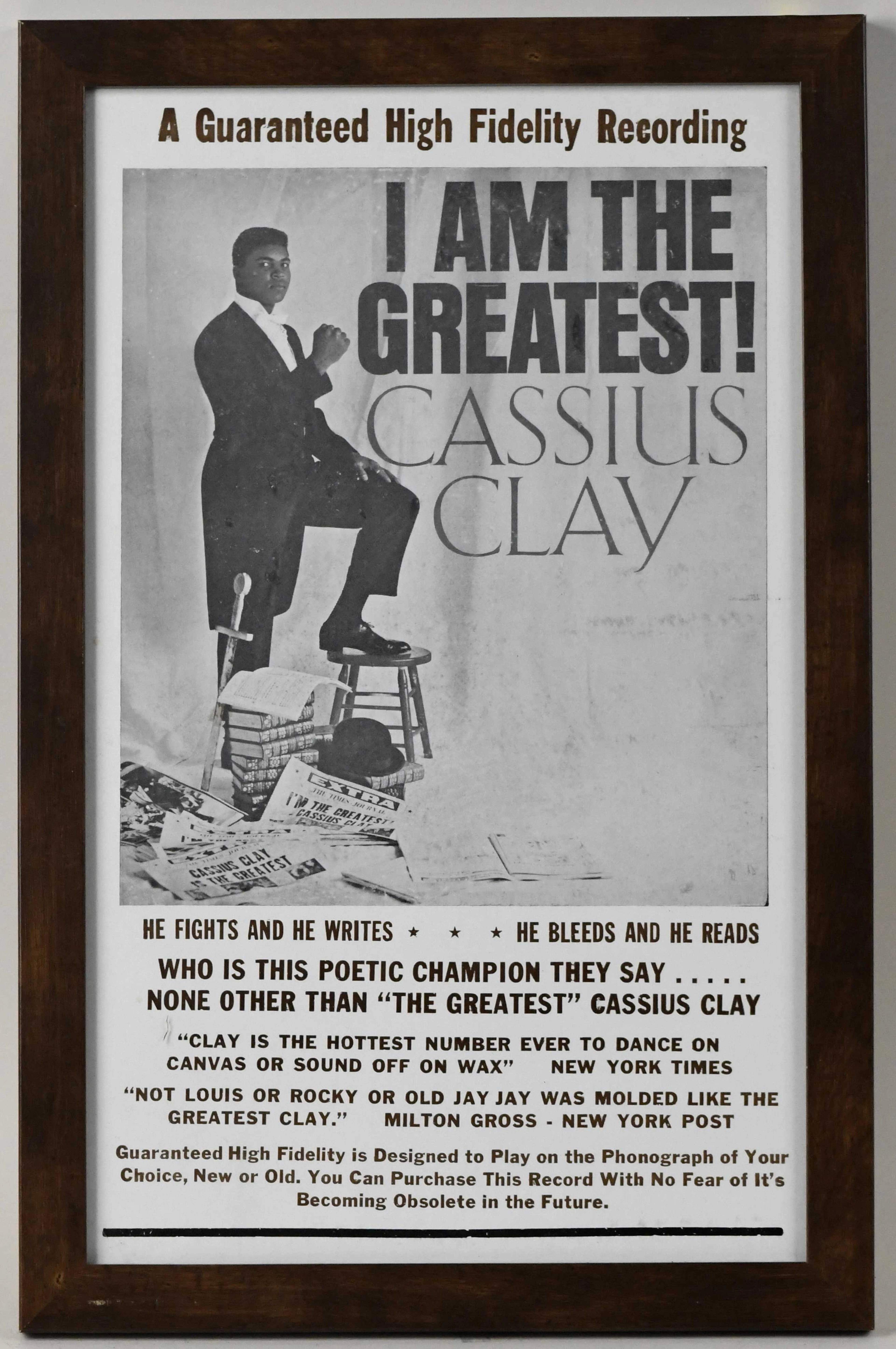 "Cassius Clay ""I Am The Greatest!"" sign promoting LP record