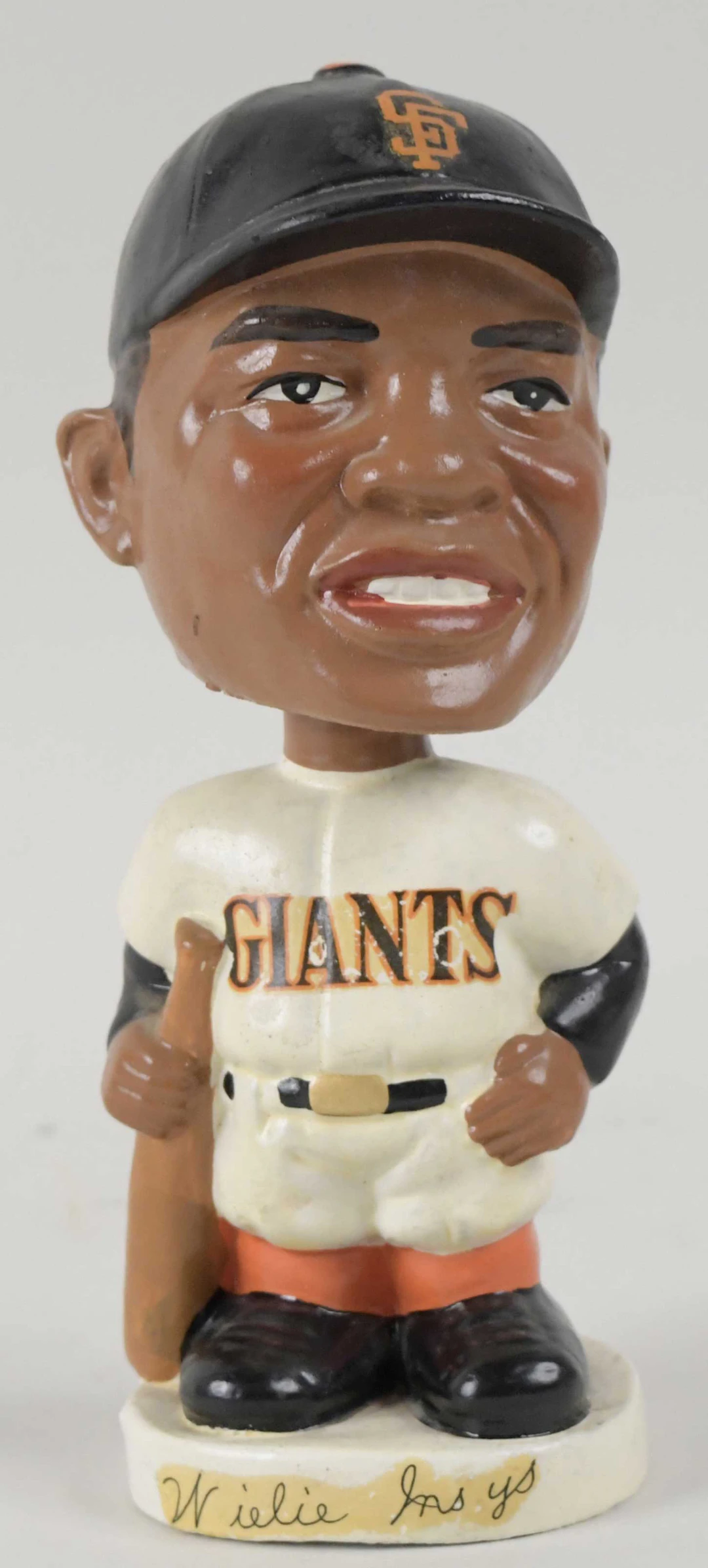 "1962 Willie Mays white base nodder (EX/MT see description)