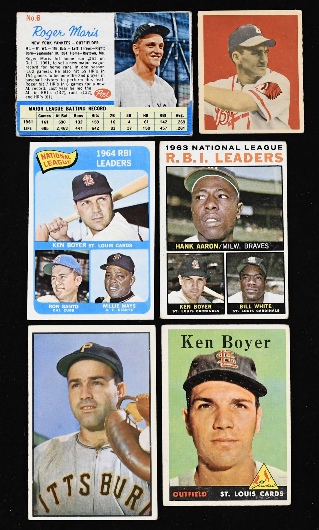 "Lot of (58) baseball cards - mostly vintage St