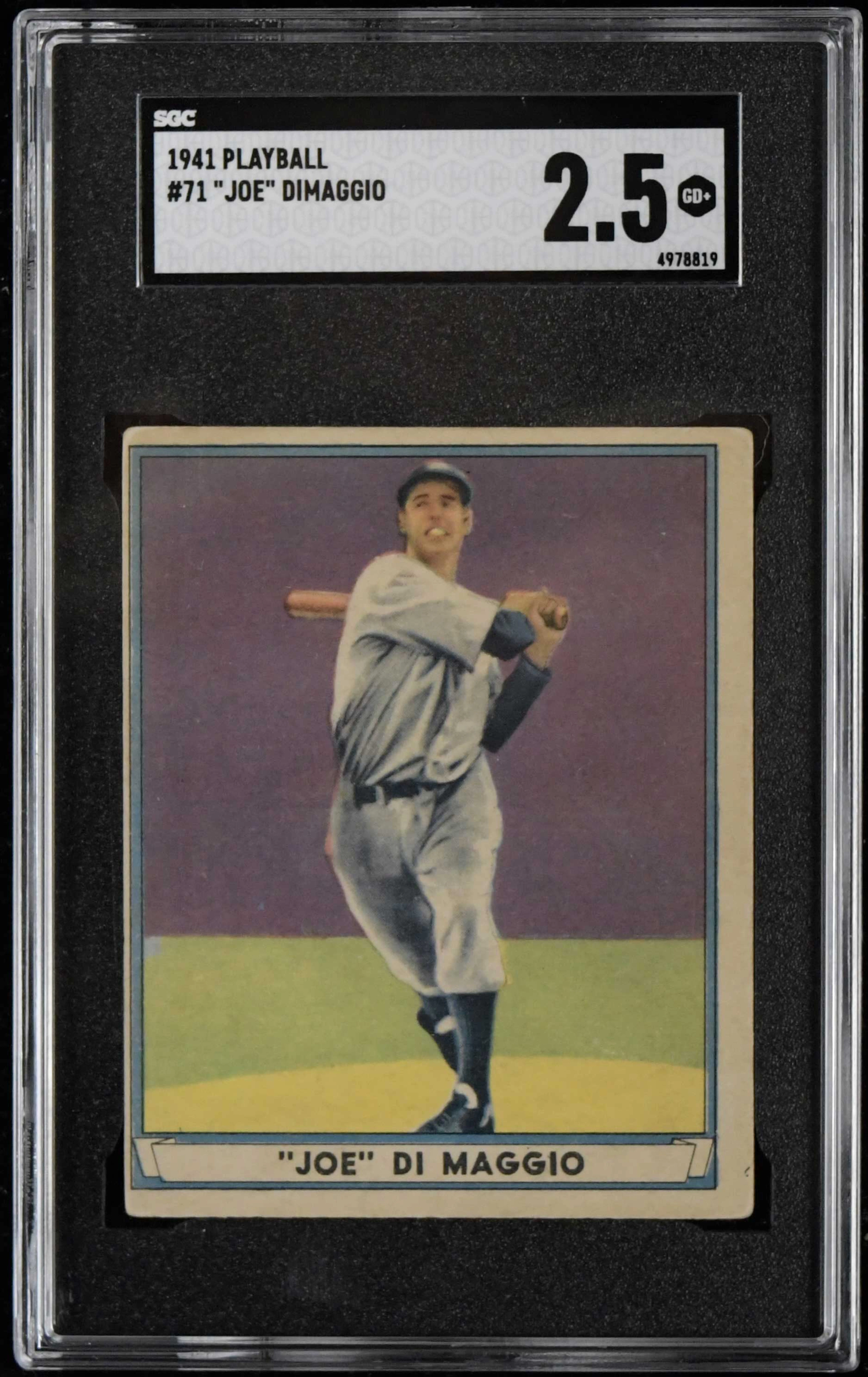 "1941 Play Ball #71 Joe DiMaggio (SGC 2.4 GD+)