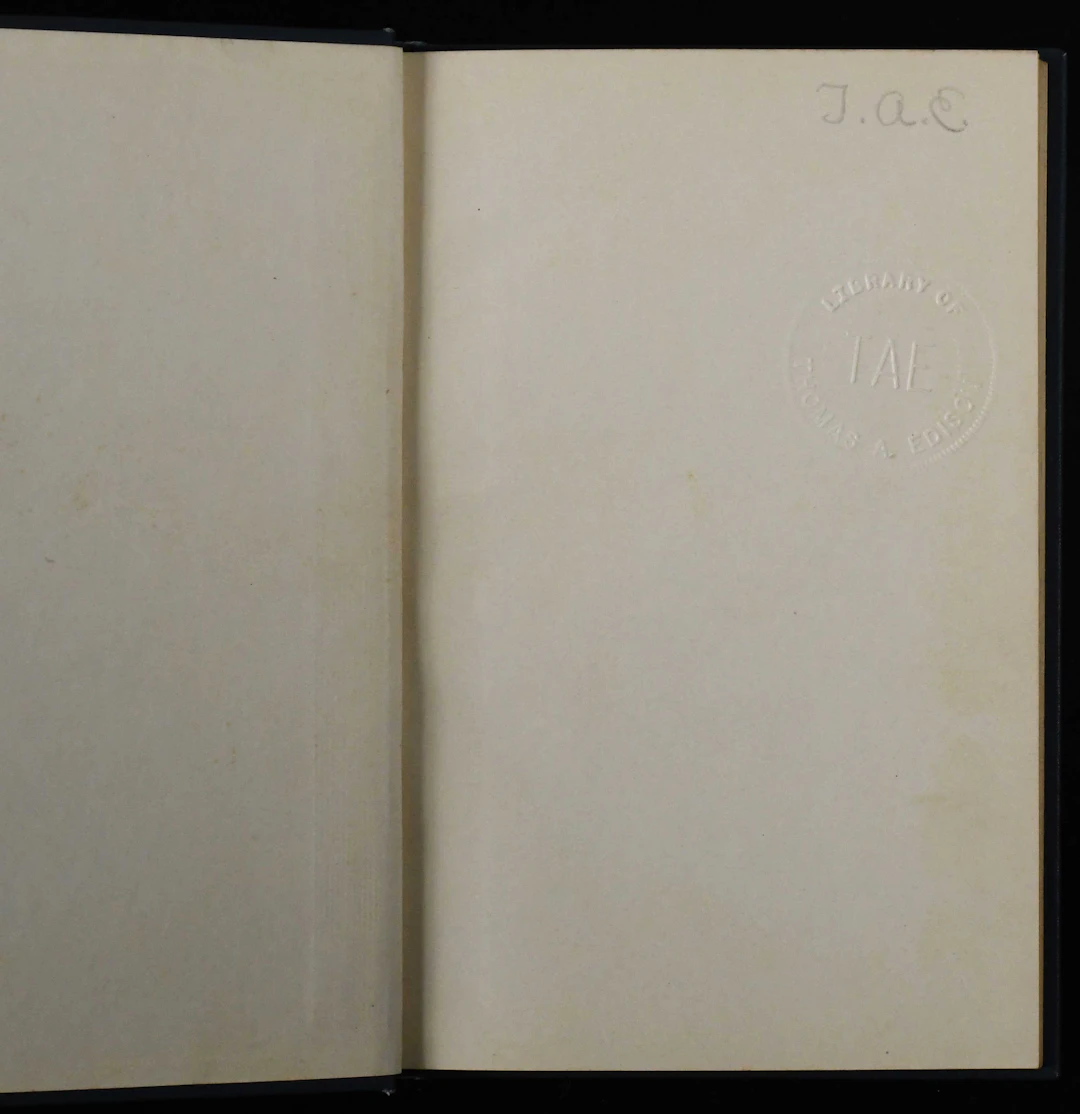 "1897 ""Rittenhouse Club"" hardcover book from the Library Of Thomas Edison (EX)