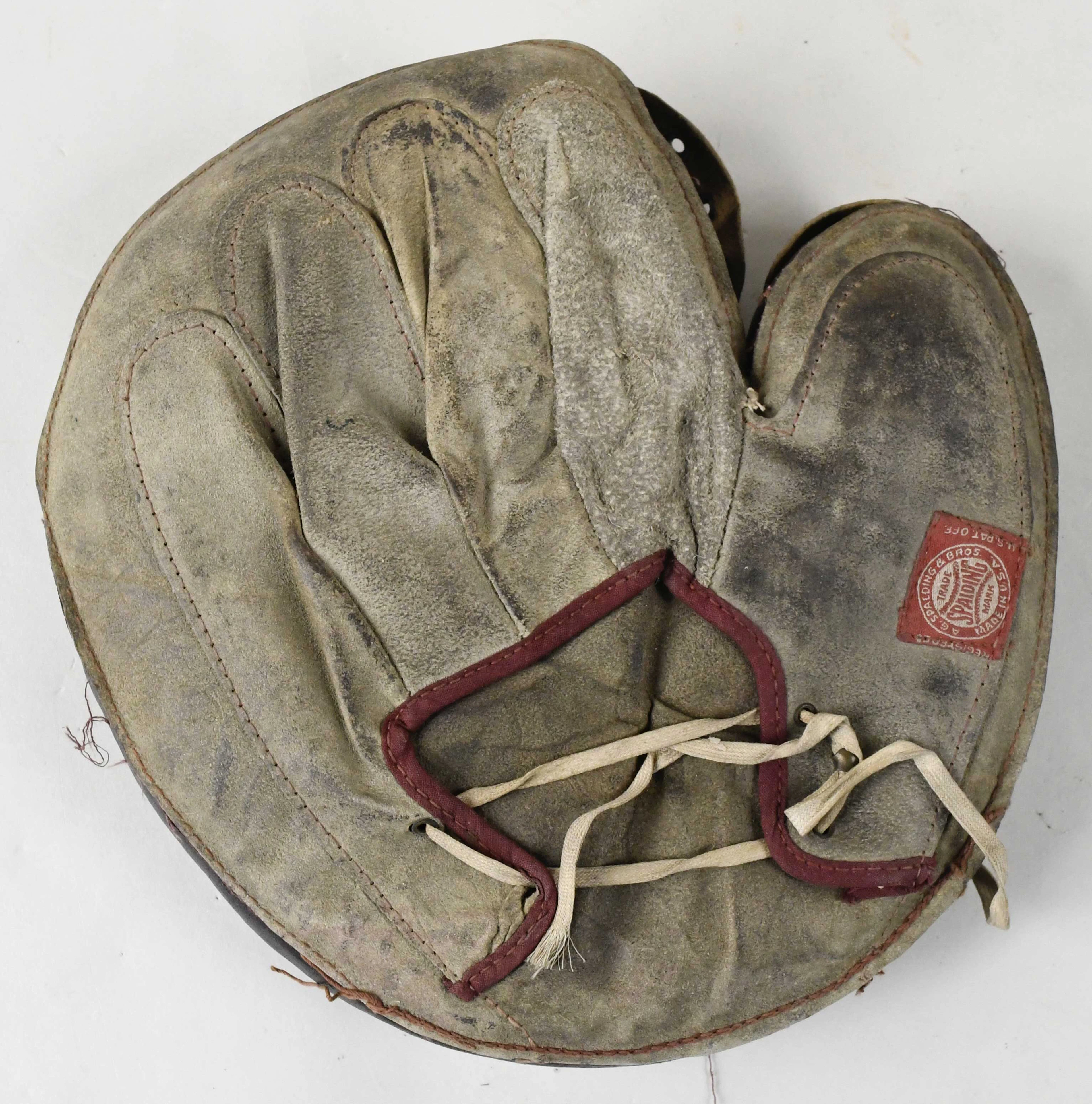 "Spalding laced-webb catcher's mitt