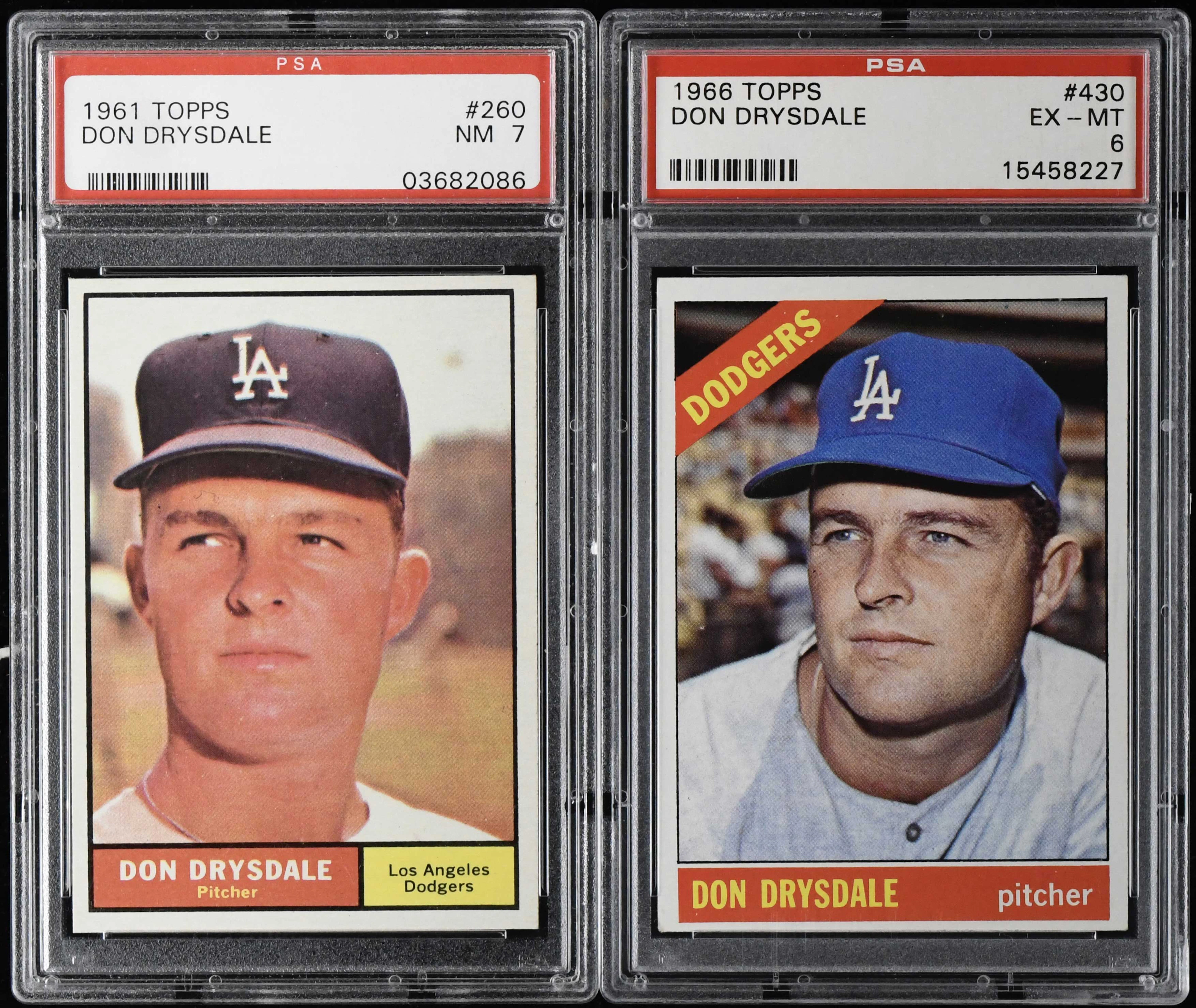 "Pair of PSA-graded Don Drysdale cards