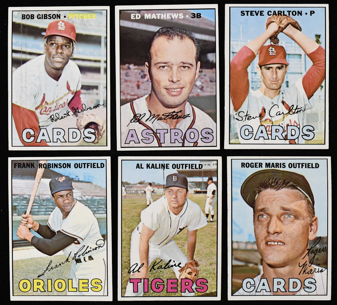 "Clean lot of (12) 1967 Topps stars and HOFers