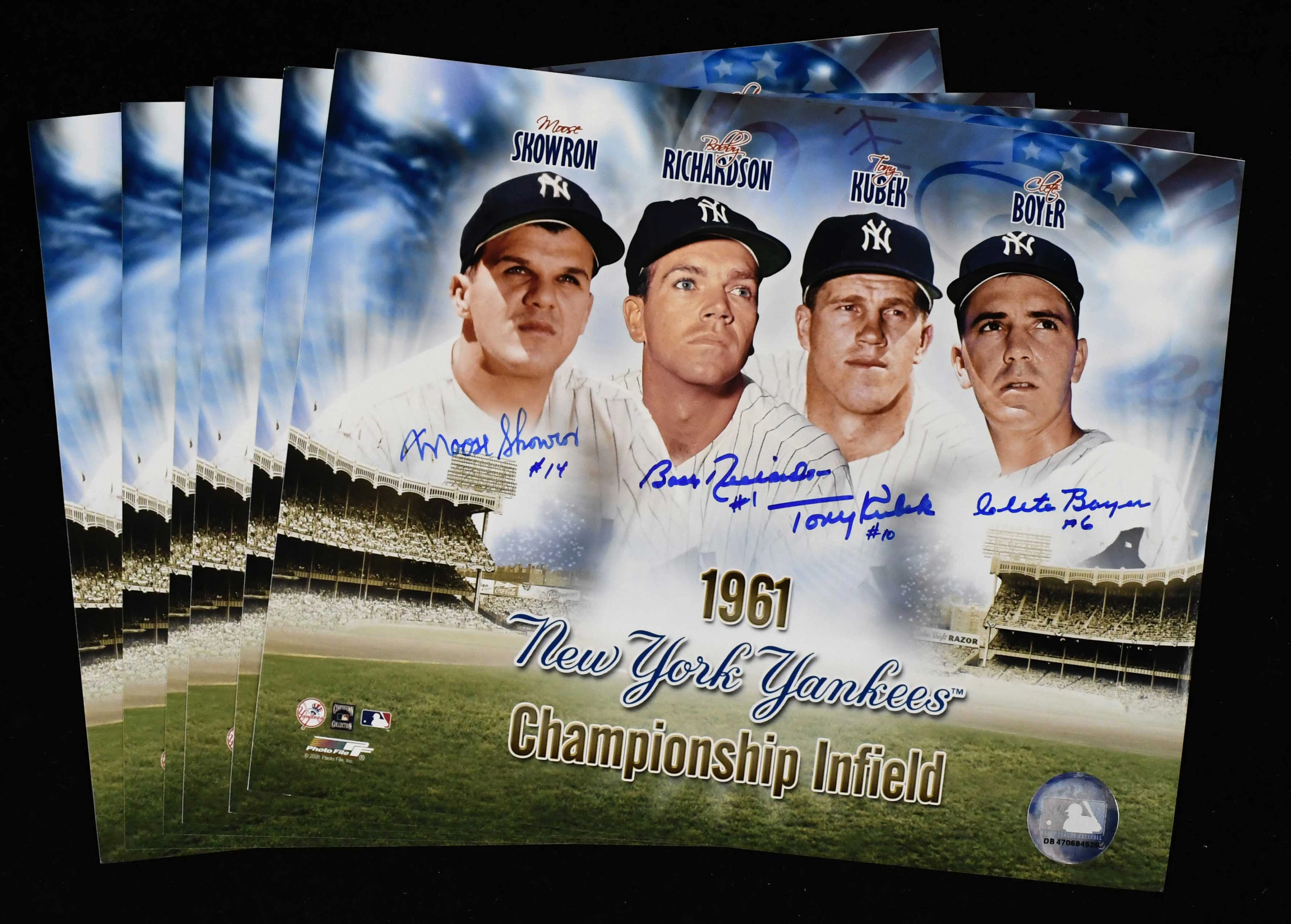 "Lot of (6) 1961 Yankee infielders autographed 8""x10""...
