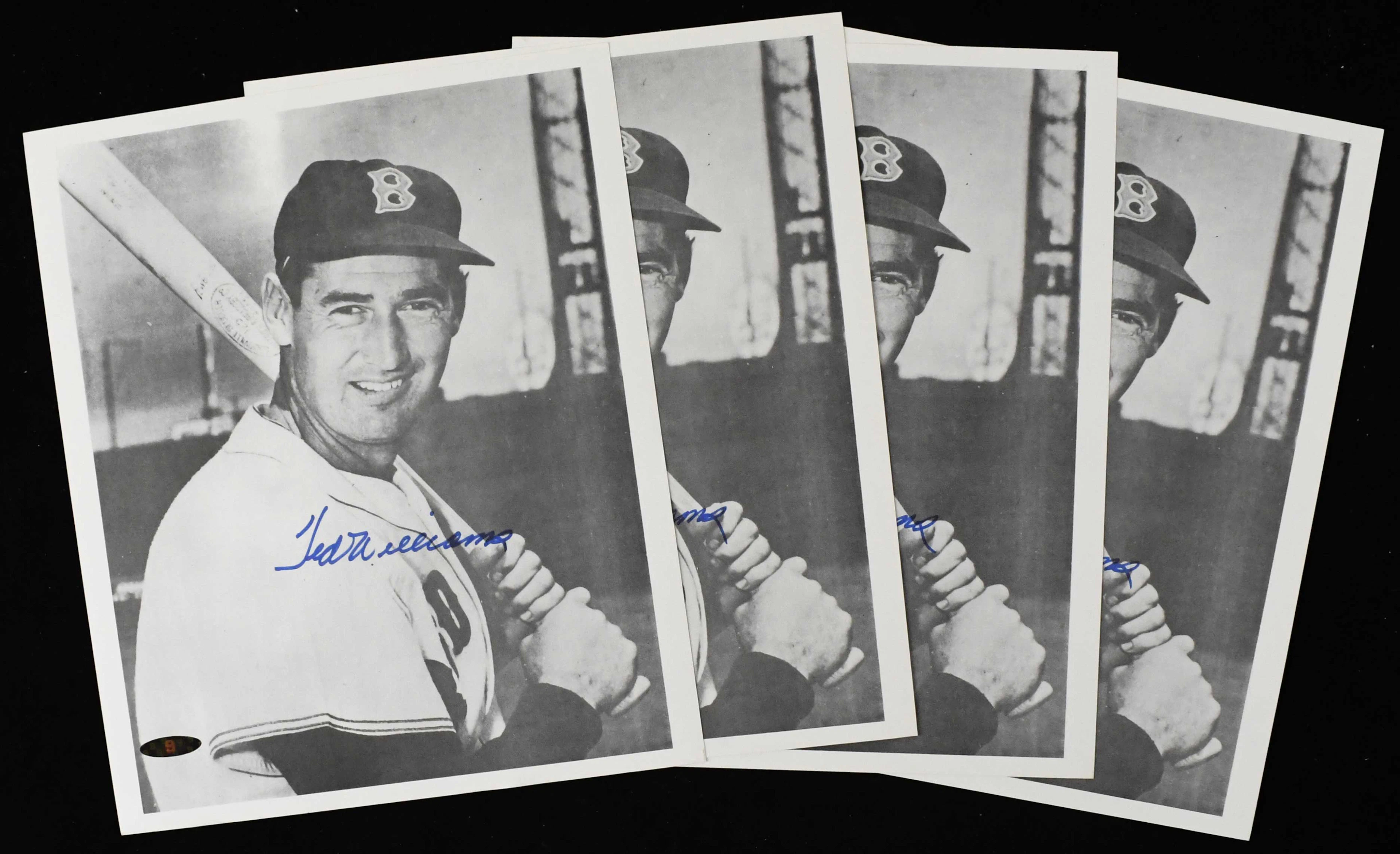 "Lot of (4) Ted Williams signed 11""x13.25"" photographs...