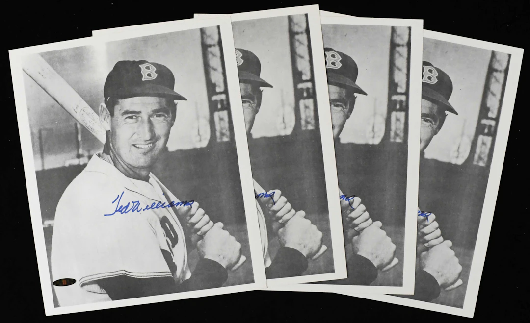 "Lot of (4) Ted Williams signed 11""x13.25"" photographs...