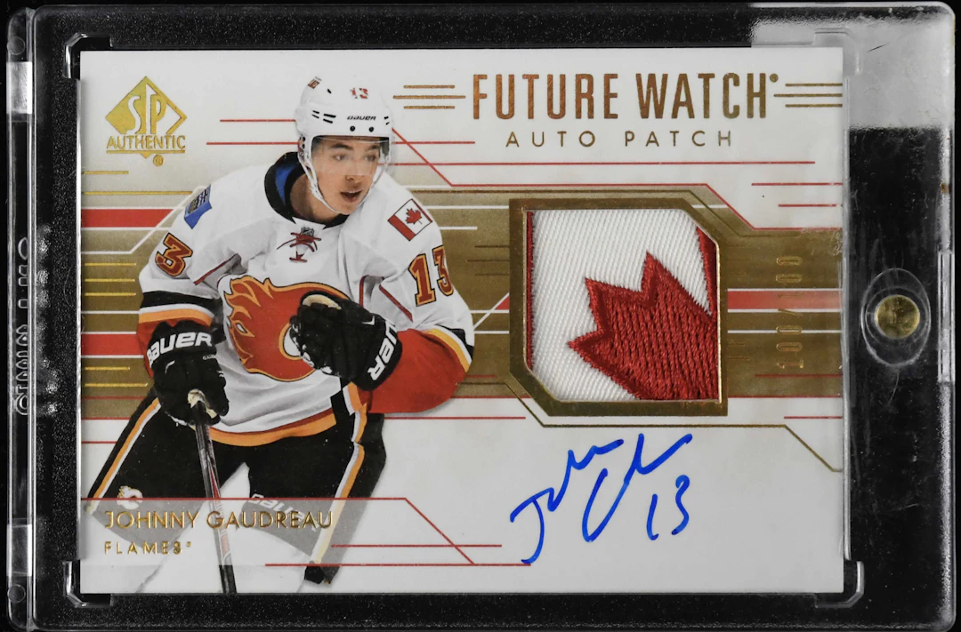 "Johnny Gaudreau signed 2014-15 SP Authentic serial #ed...