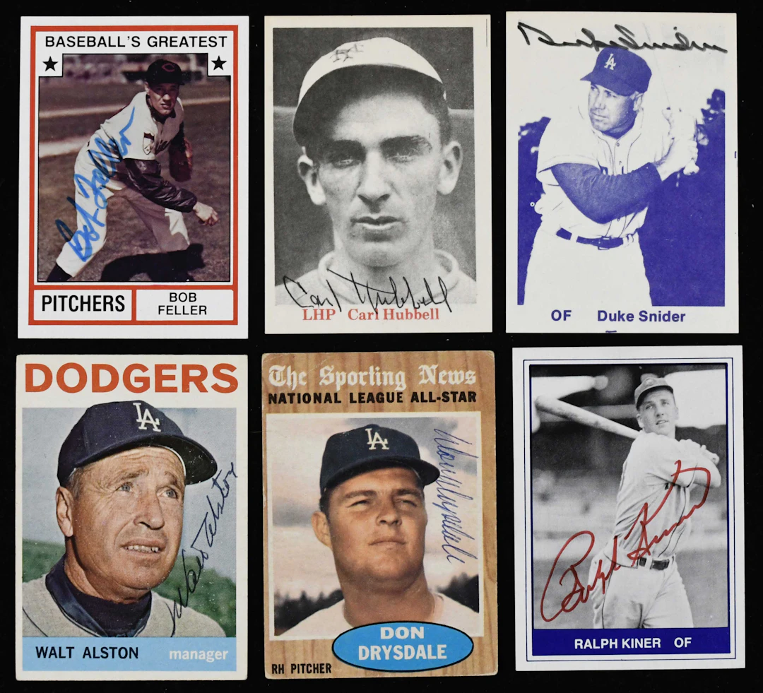 "Lot of (18) HOFers signed baseball cards from 1962-1994 (VG-NM/MT)