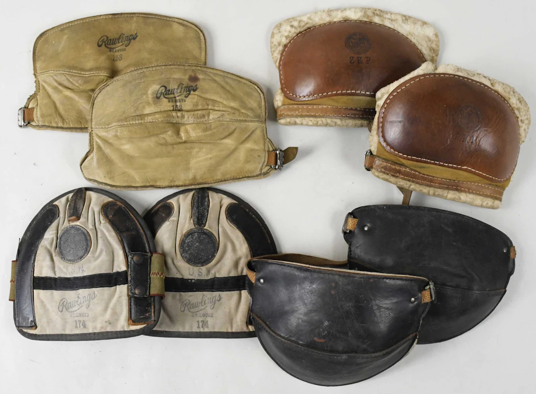 "Lot of (9) pairs of vintage Rawlings knee pads