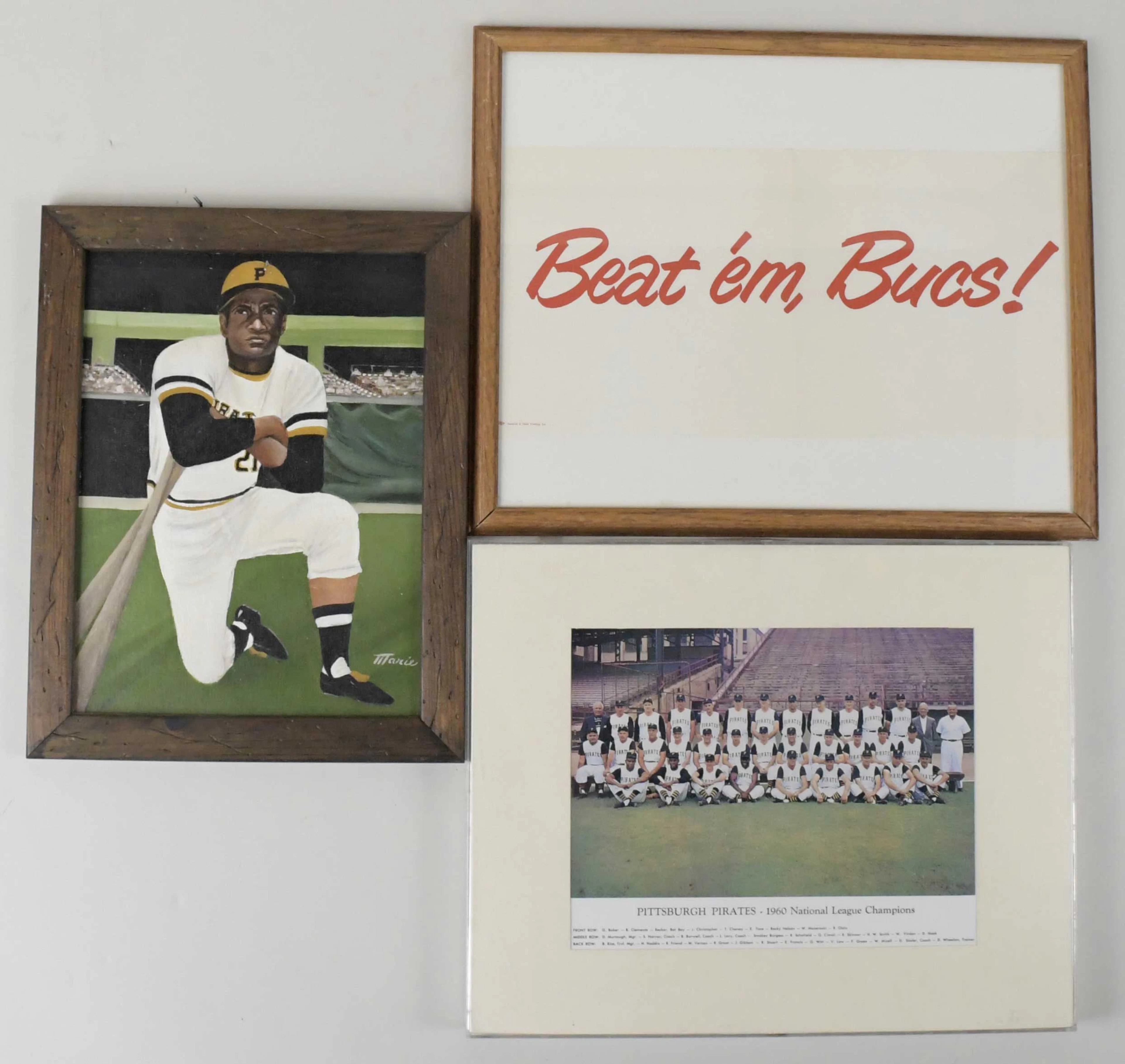 "Lot of (5) Roberto Clemente & Pittsburgh Pirates framed display pieces (EX-NM)