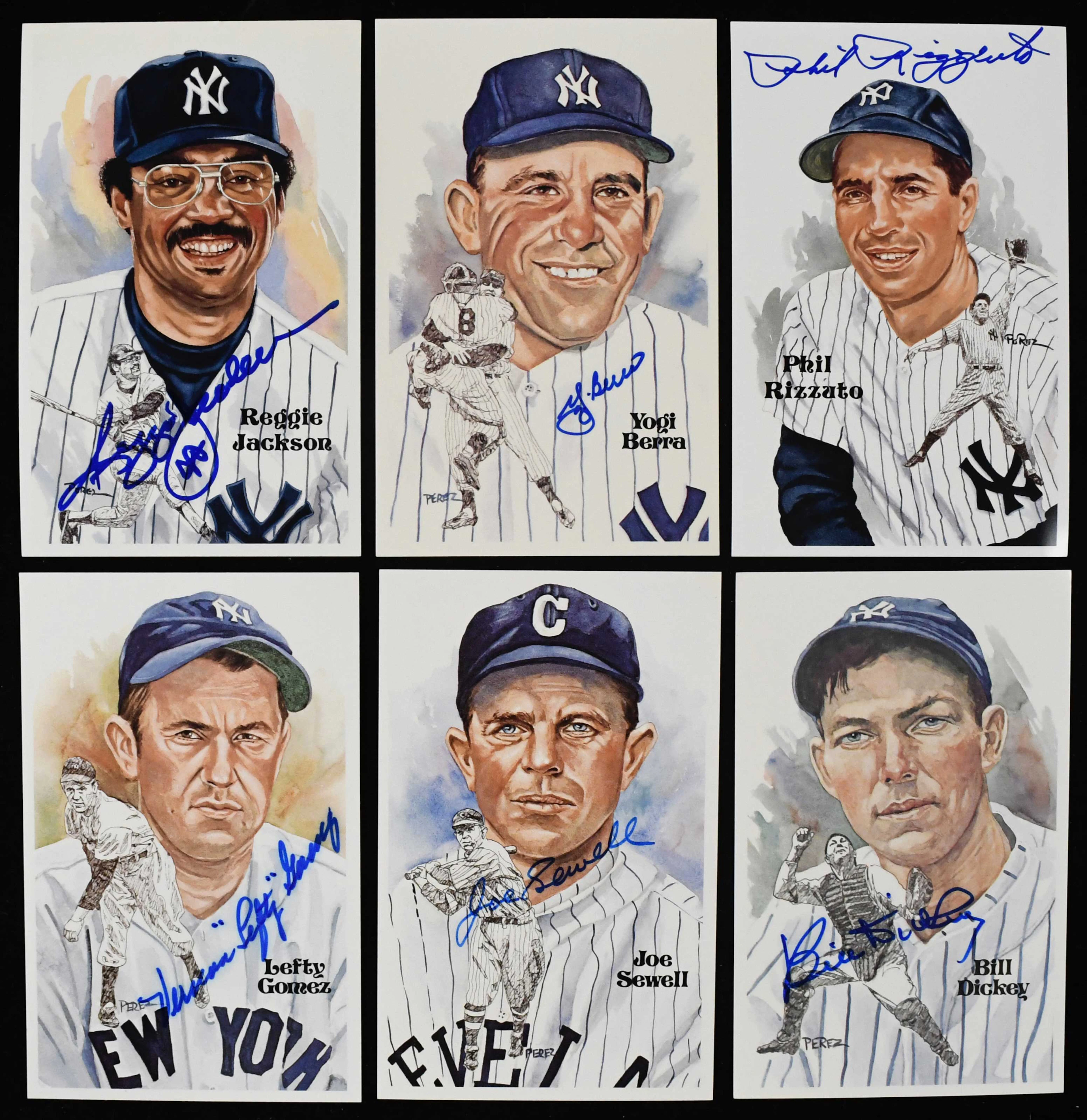 "Lot of (7) Yankee Hall of Famer autographed Perez-Steele...