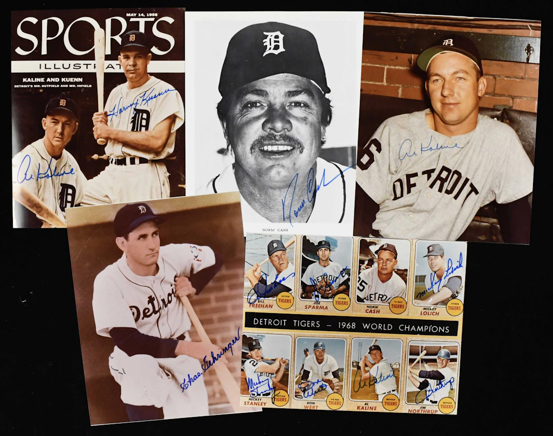 "Lot of (5) Detroit Tiger autographed 8""x10"" photos/prints incl