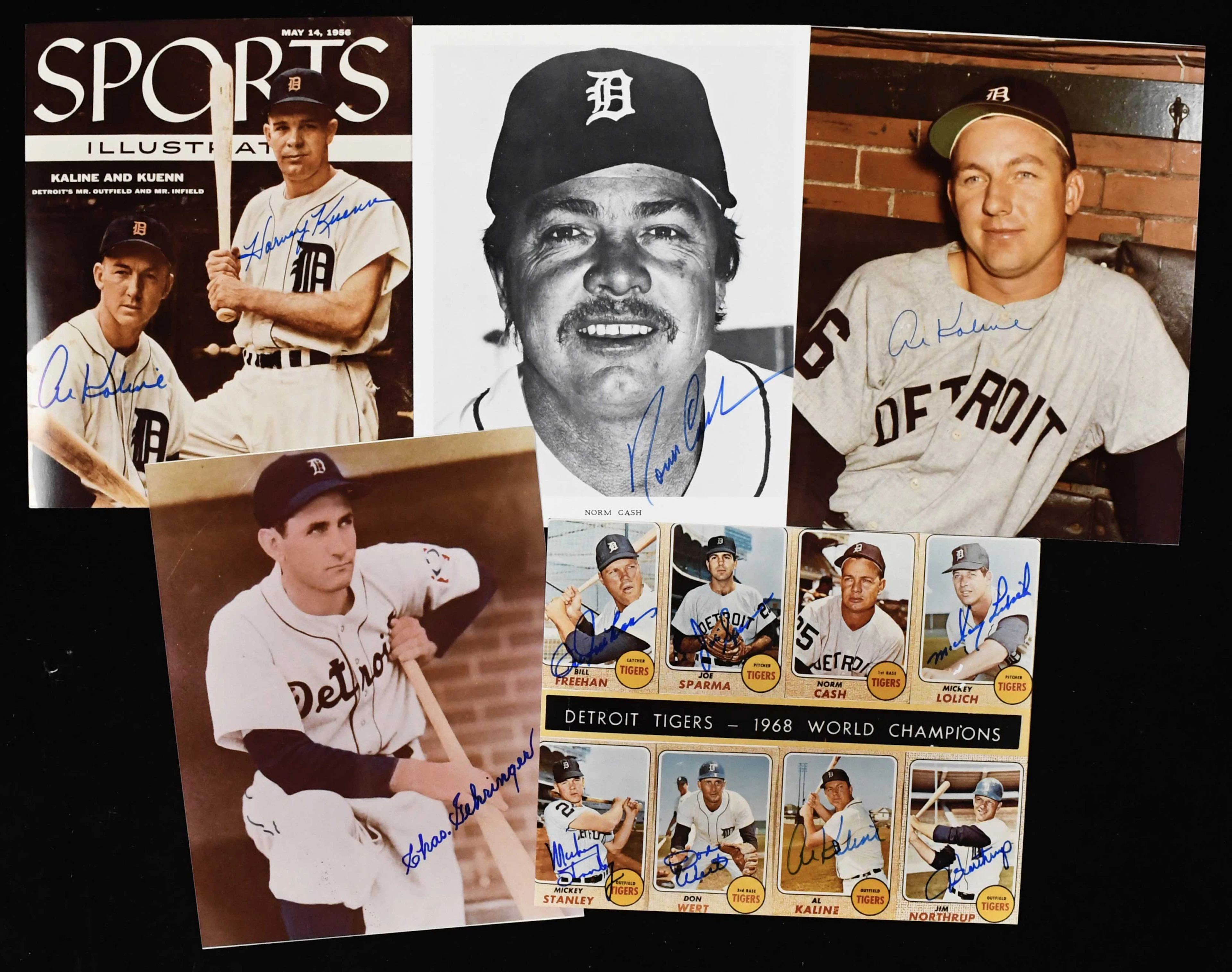 "Lot of (5) Detroit Tiger autographed 8""x10"" photos/prints incl