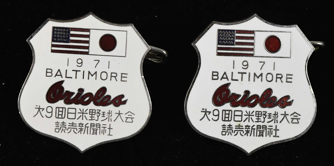 Rare lot of (2) 1971 Baltimore Orioles tour of Japan...