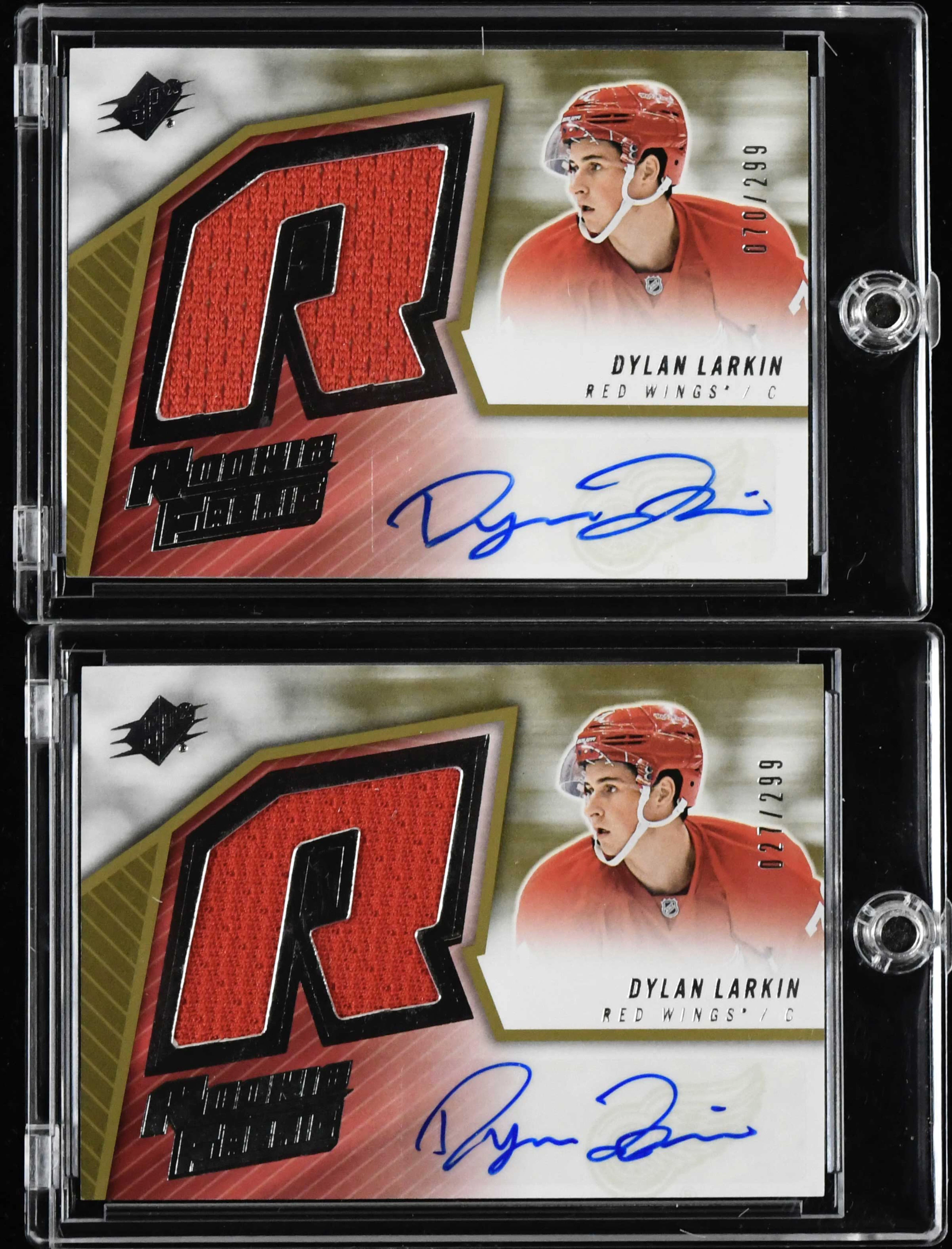 "Lot of (2) Dylan Larkin signed 2015-16 Upper Deck SPx...