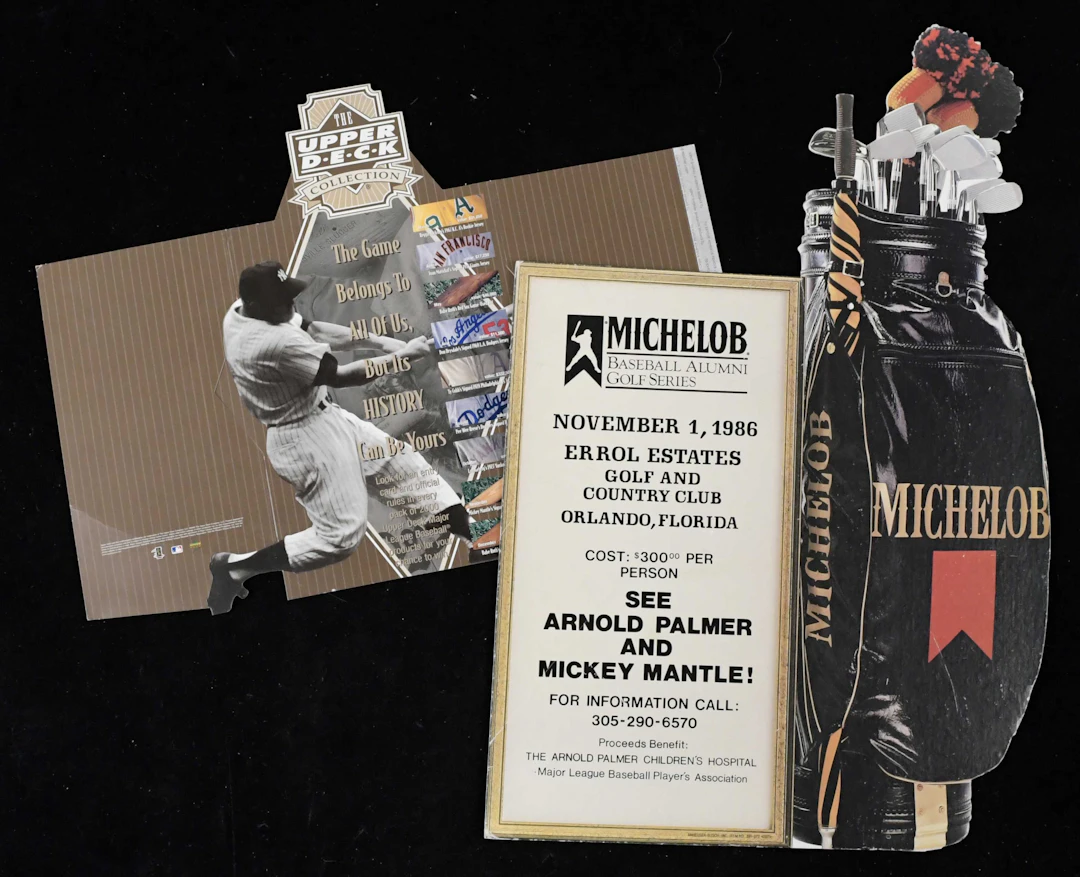 "Lot of (2) Mickey Mantle related advertising display...