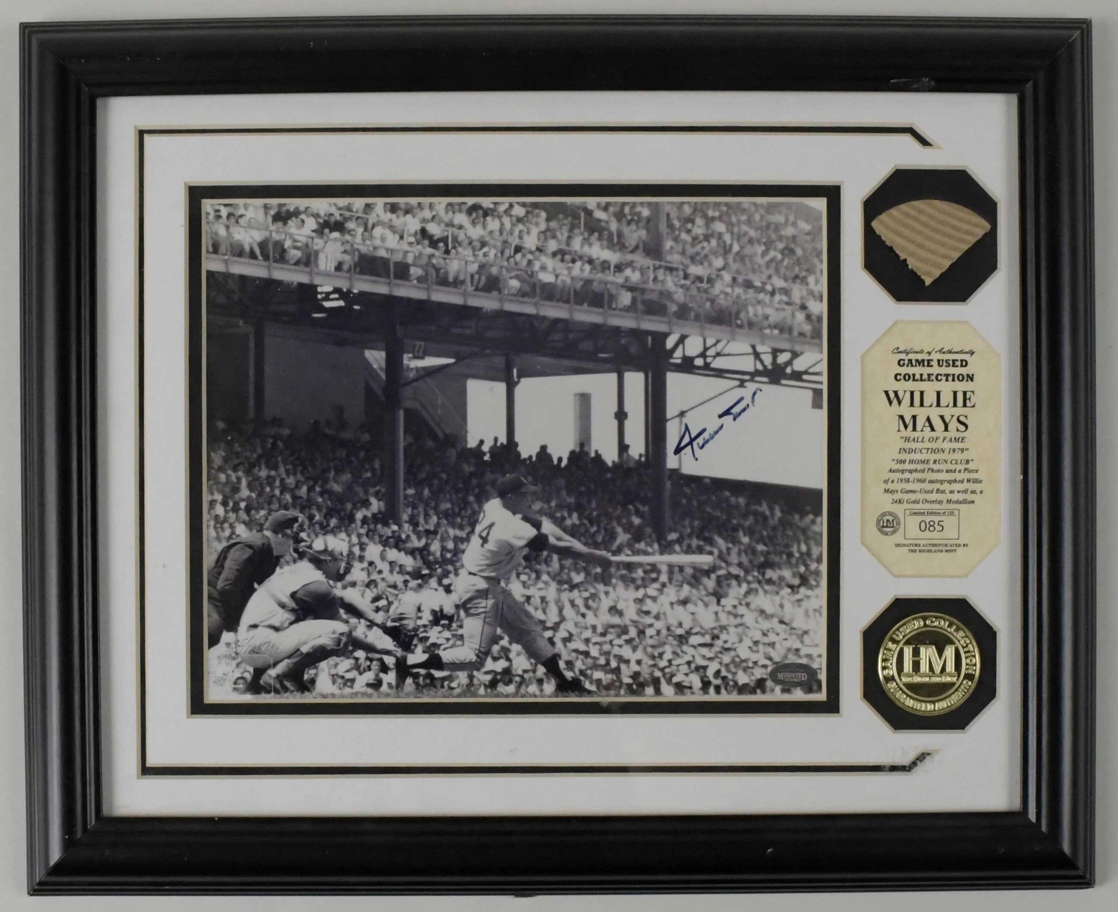 "Willie Mays signed limited edition Highland Mint photograph display (NM framed)