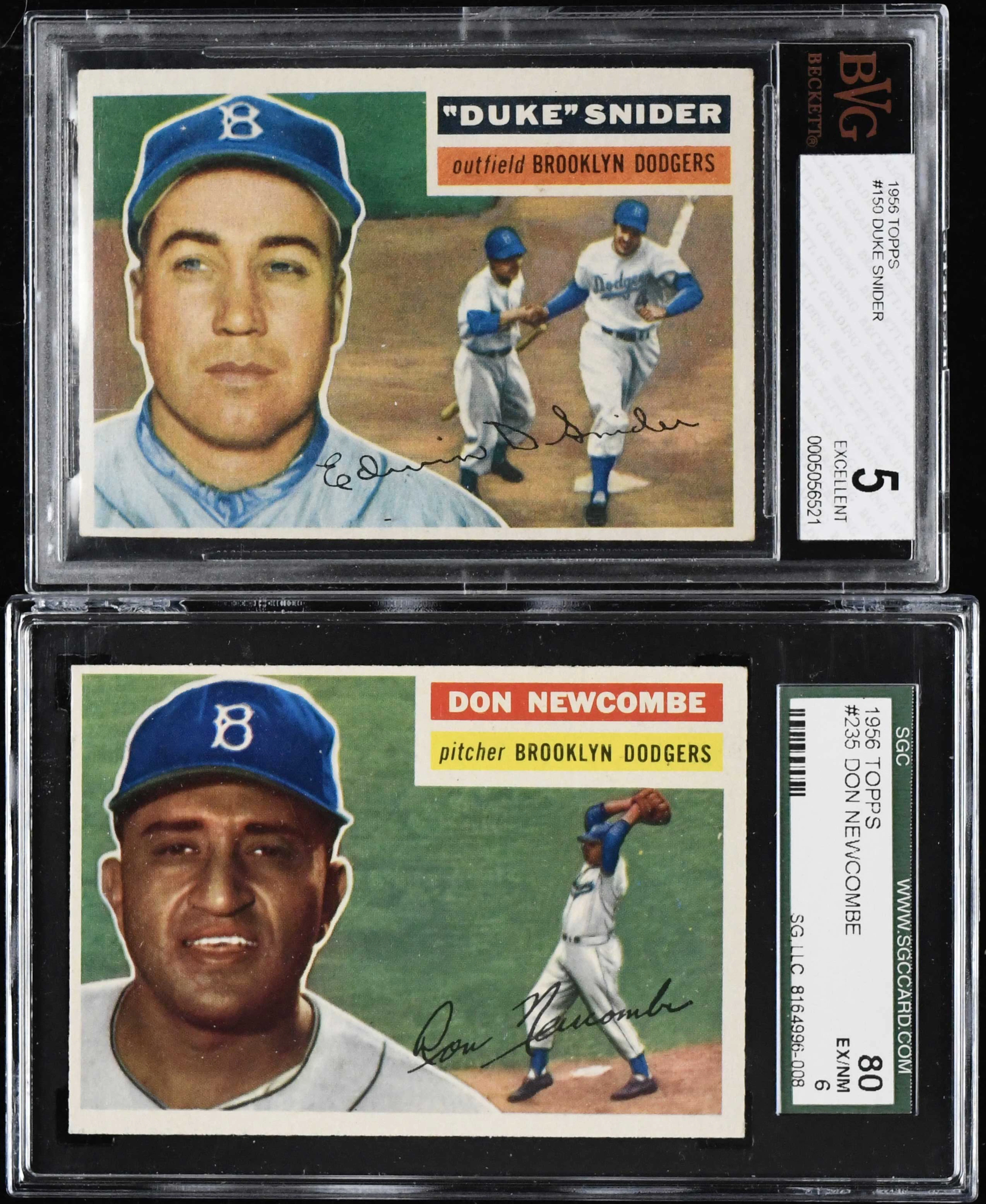 "Lot of (2) graded 1956 Topps cards