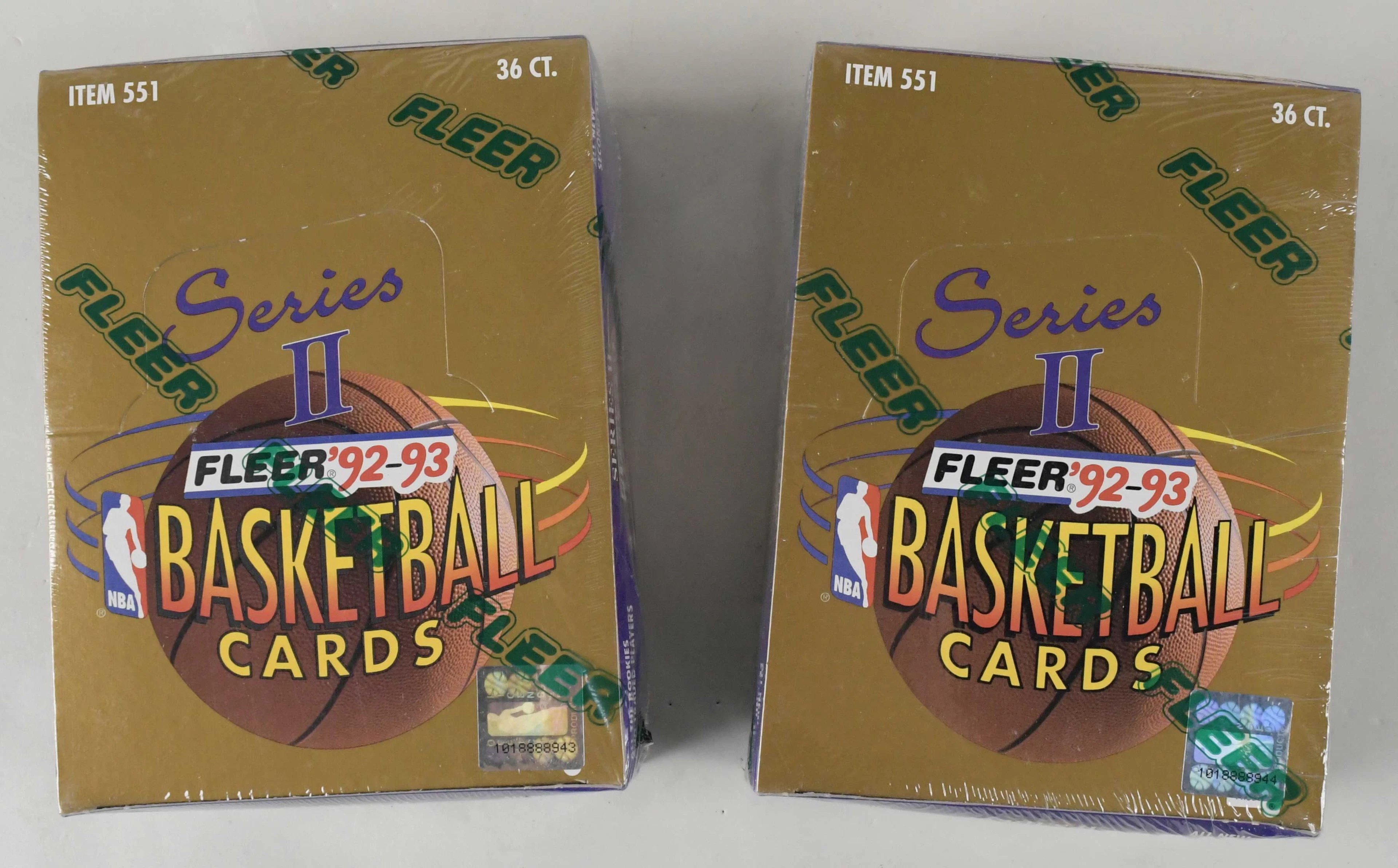 "Lot of (2) 1992-93 Fleer Series 2 NBA factory-sealed...