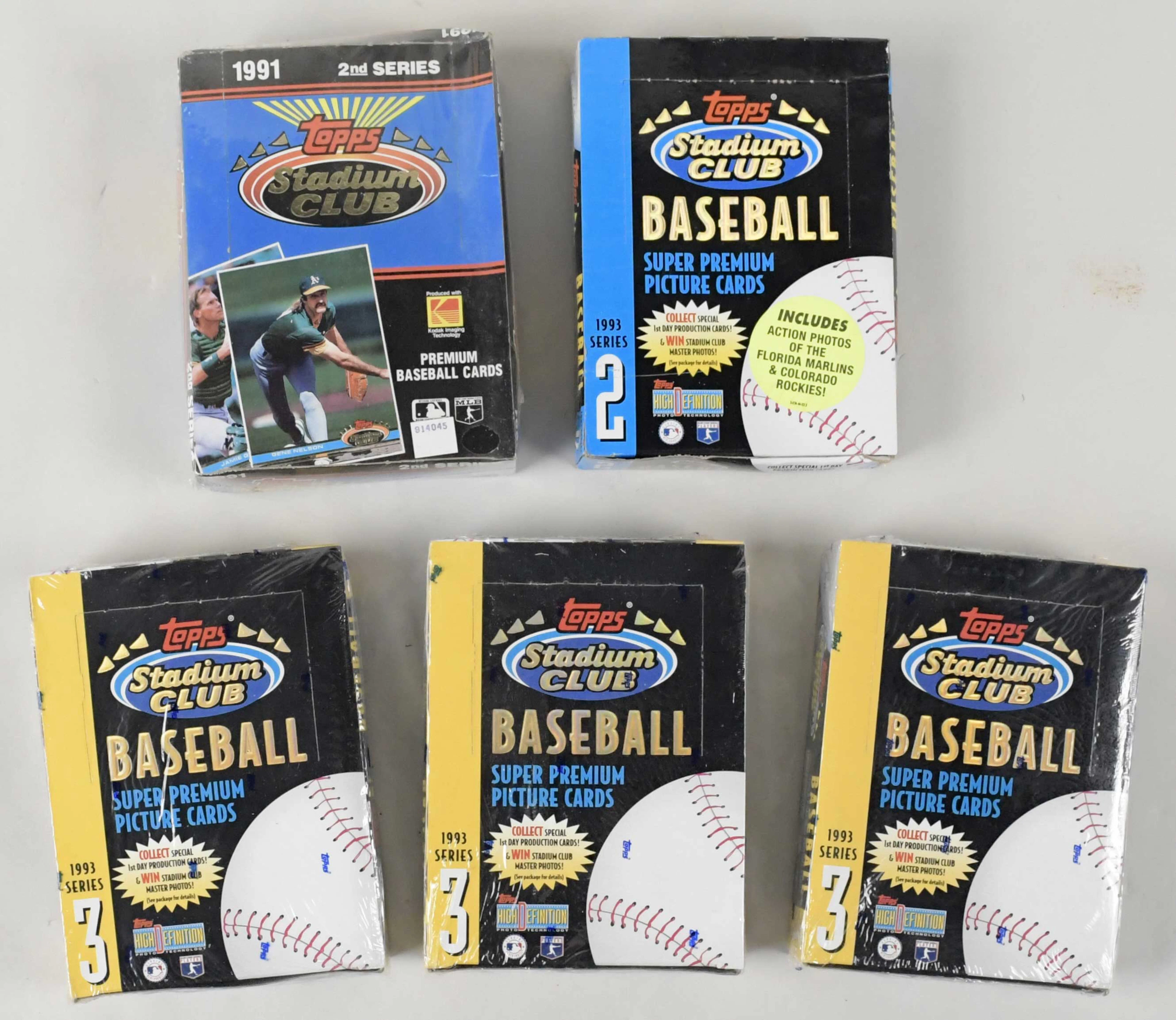 "Lot of (7) 1991-1993 Stadium Club hobby boxes