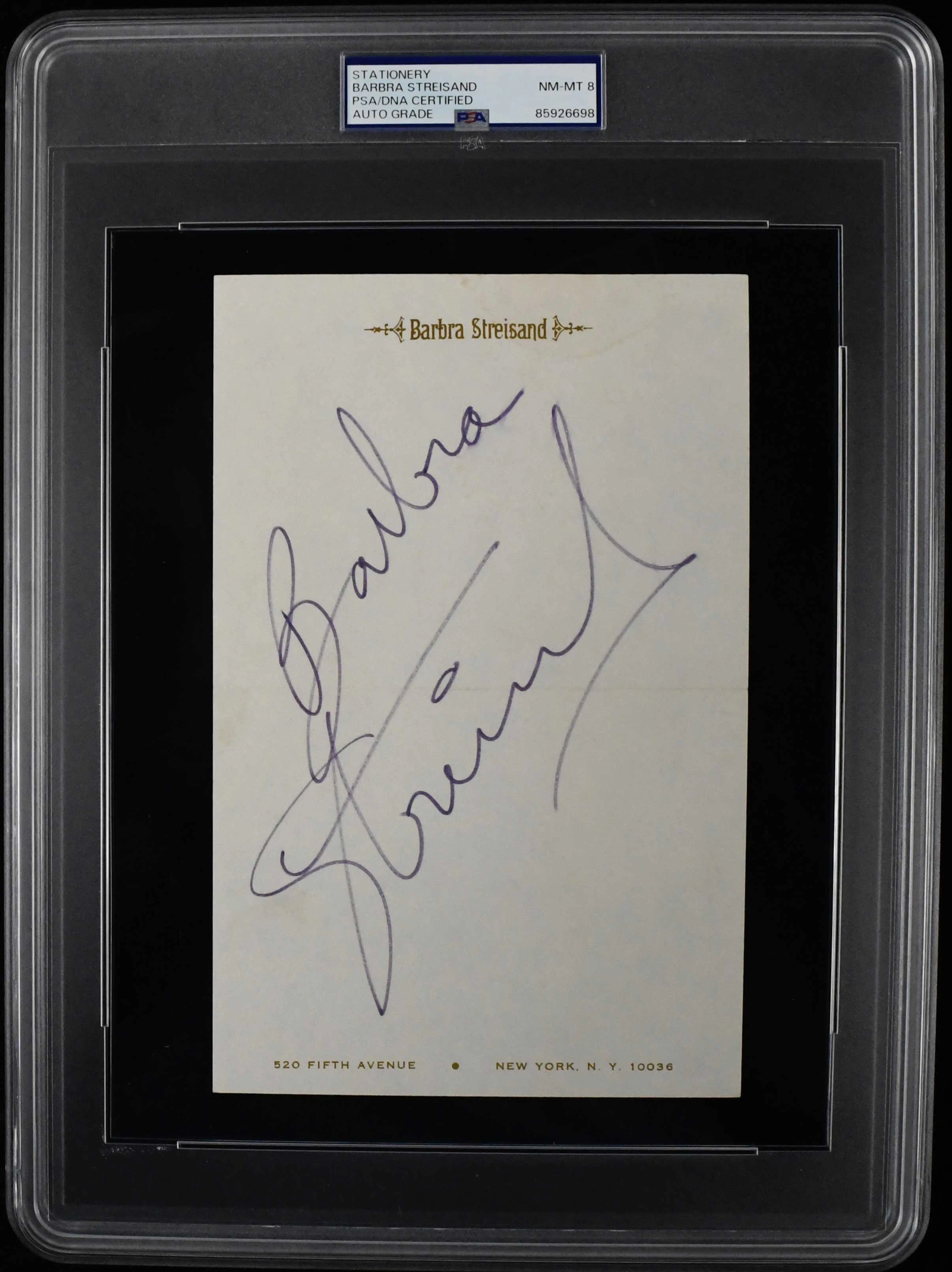 Barbara Streisand autograph on her personal stationary...