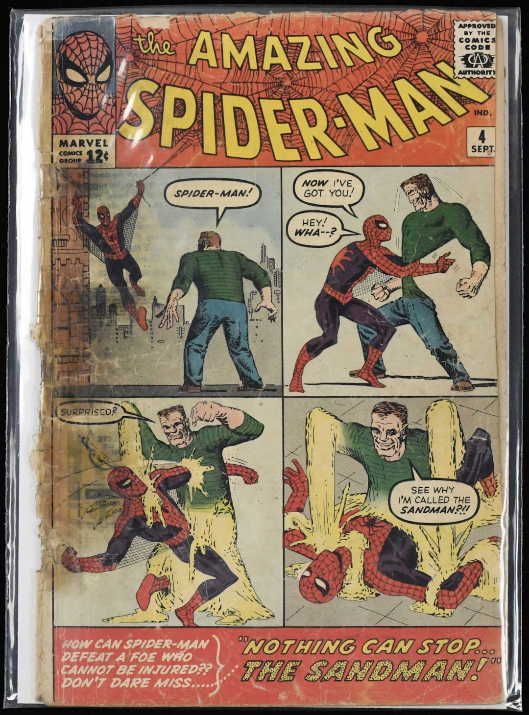 1963 The Amazing Spider-Man #4 comic book - Sandman 1st appearance (PR)