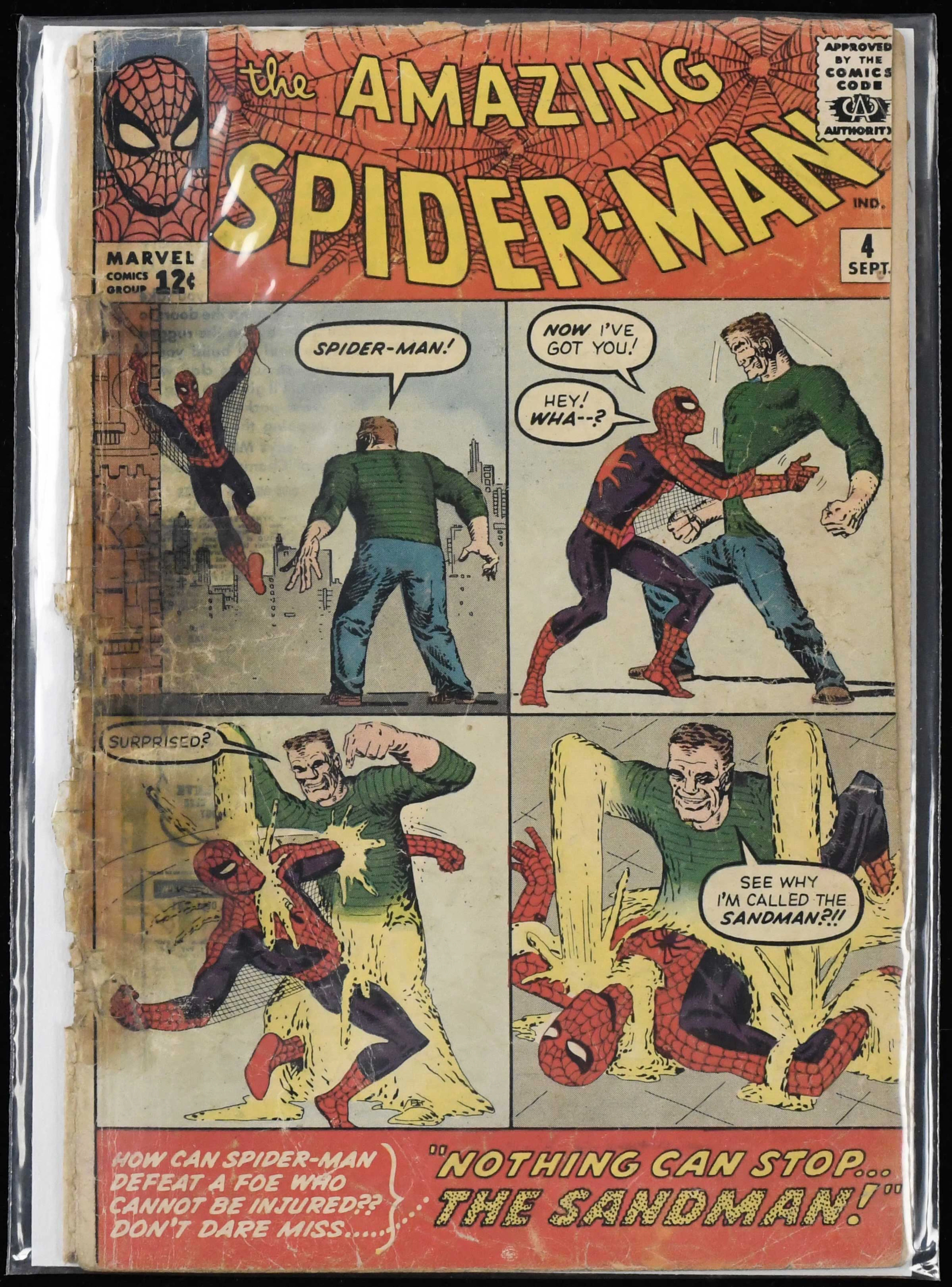 1963 The Amazing Spider-Man #4 comic book - Sandman 1st appearance (PR)