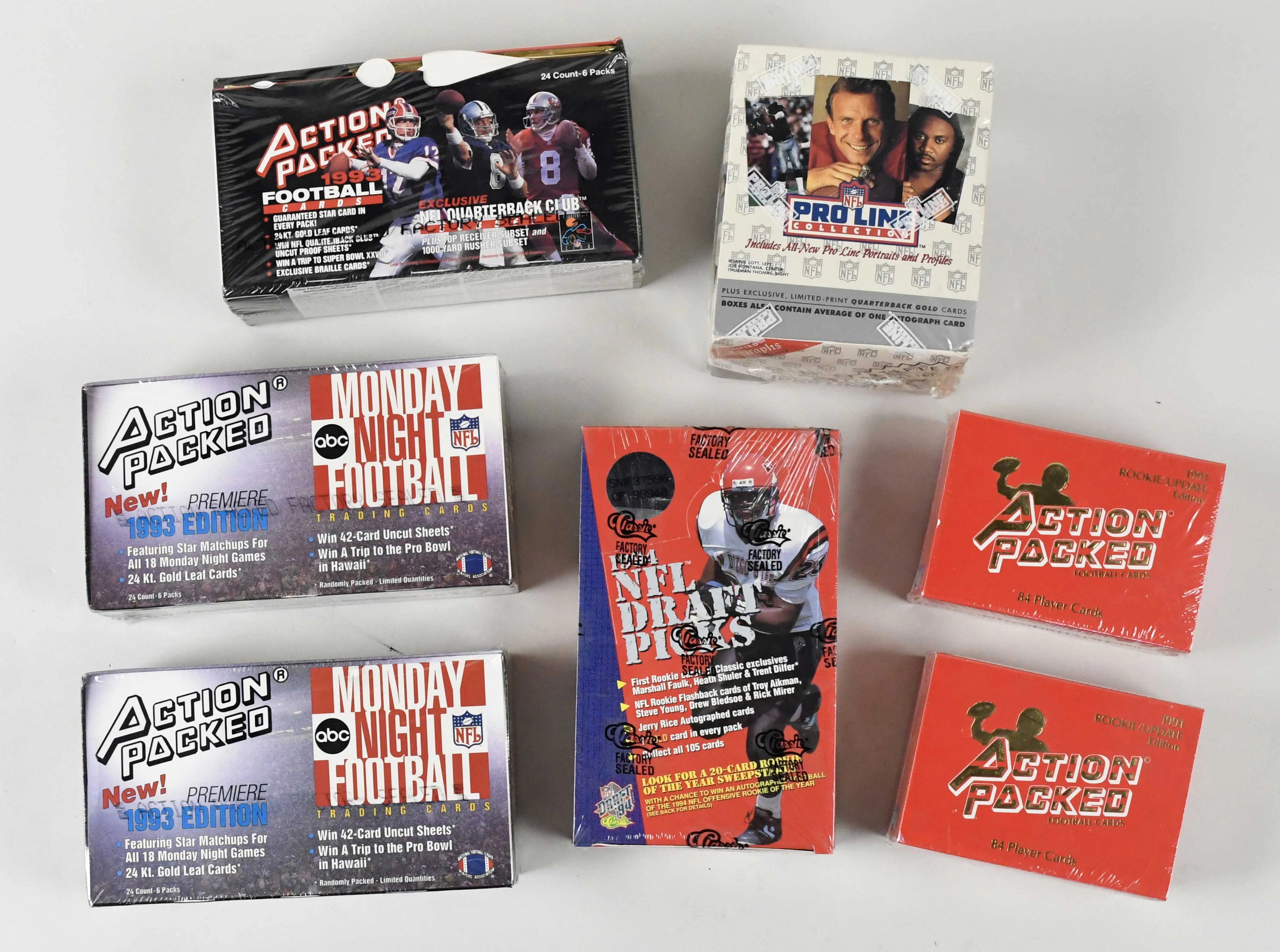 "Lot of (7) 1991-1994 FB factory-sealed hobby boxes and sets