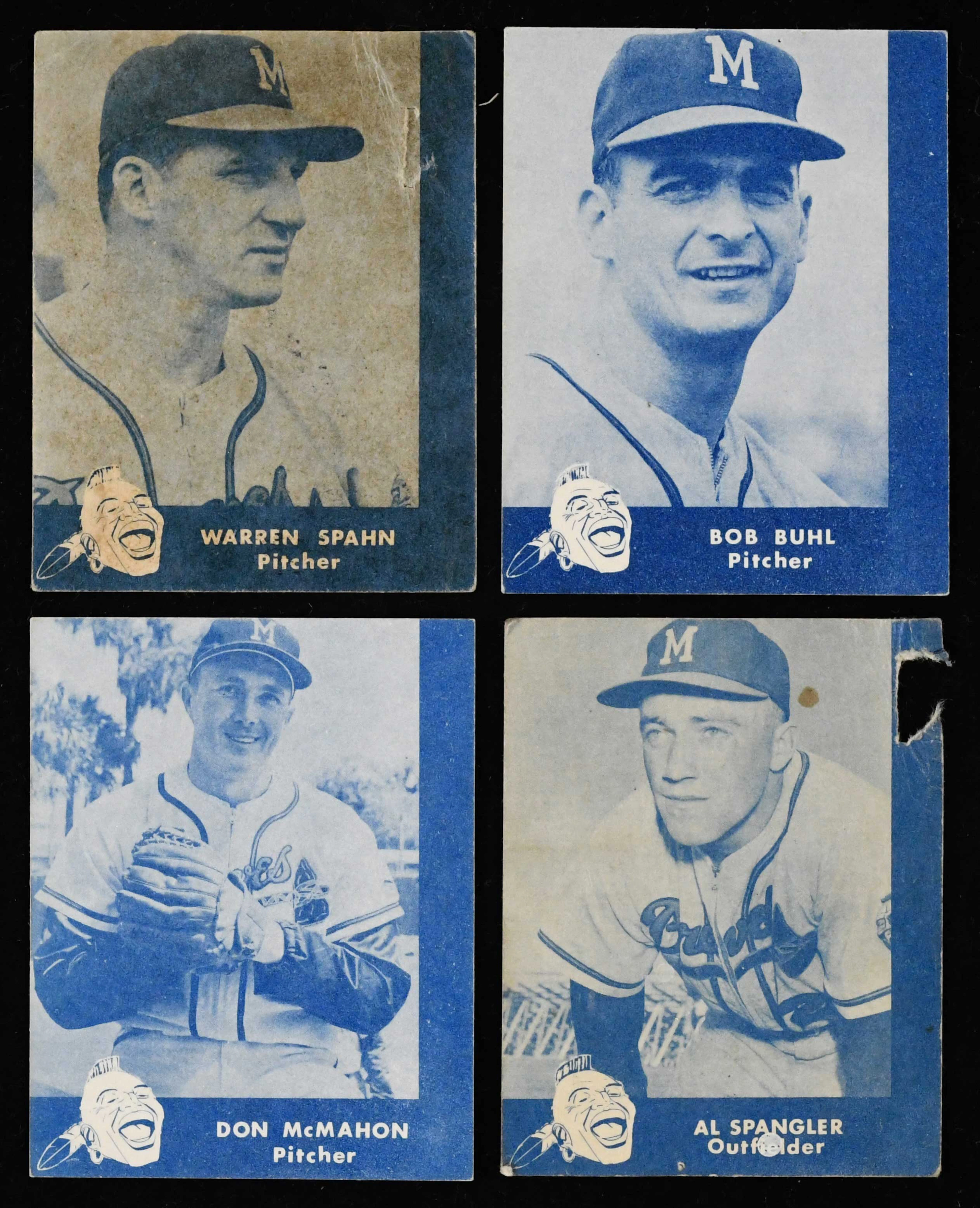 "Lot of (4) 1960 Lake to Lake Dairy Milwaukee Braves cards