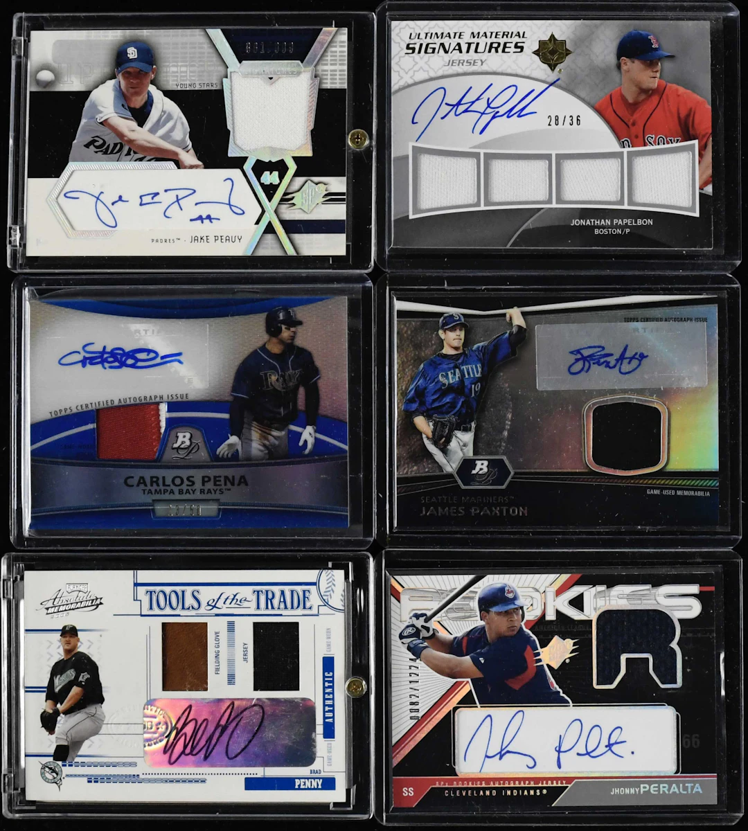 "Lot of (28) signed baseball game used relic insert cards (NM-NM/MT overall)