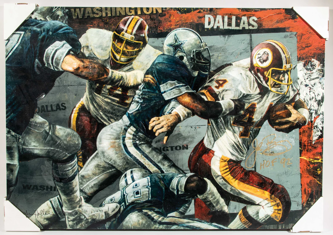"John Riggins signed & inscribed canvas giclee also...