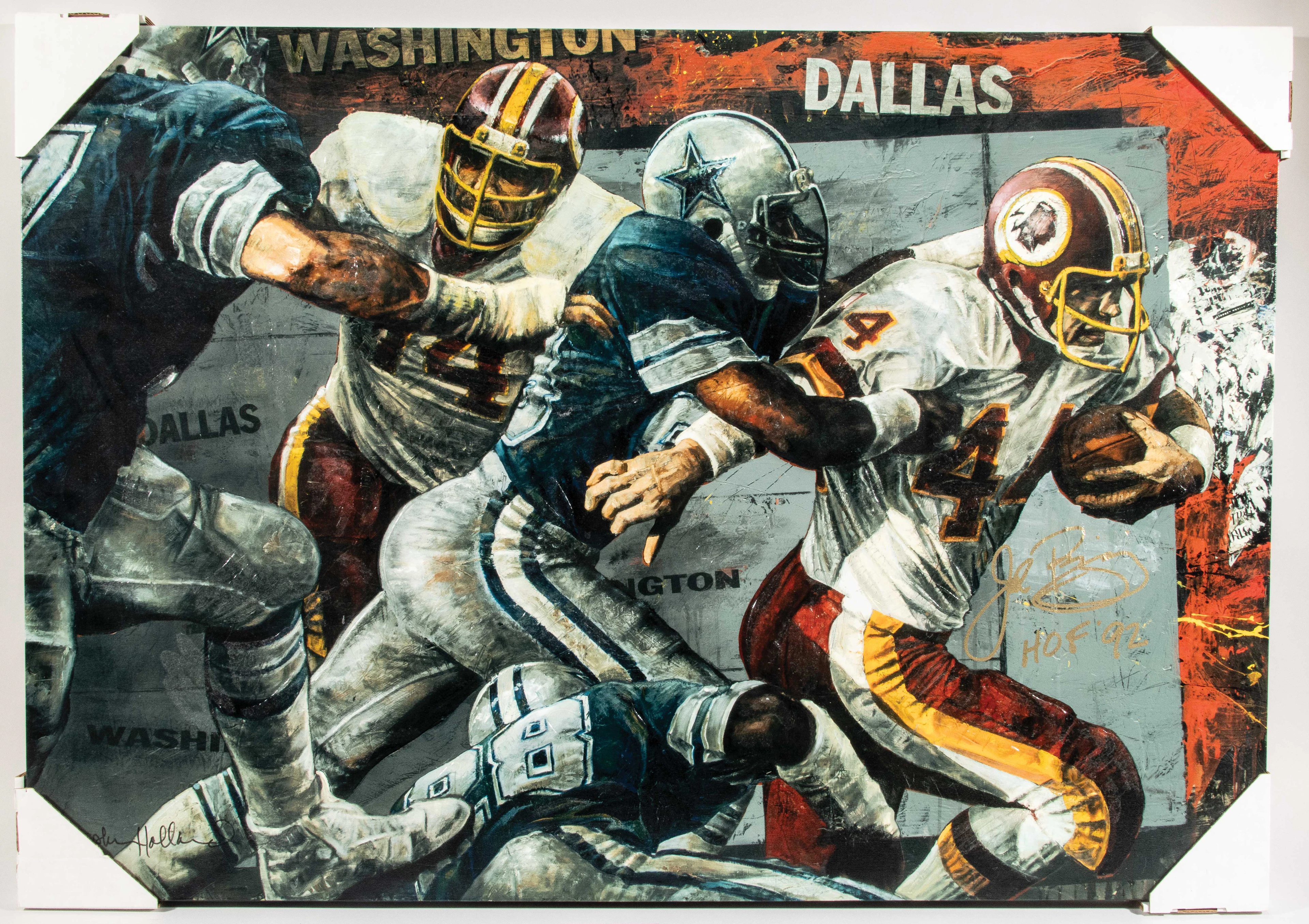 "John Riggins signed & inscribed canvas giclee also...