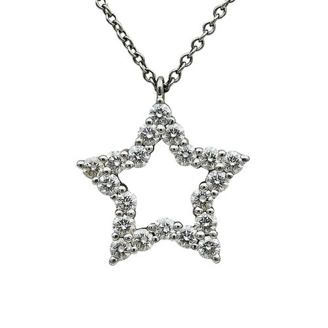 Tiffany & Co. Platinum and Diamond Star Necklace