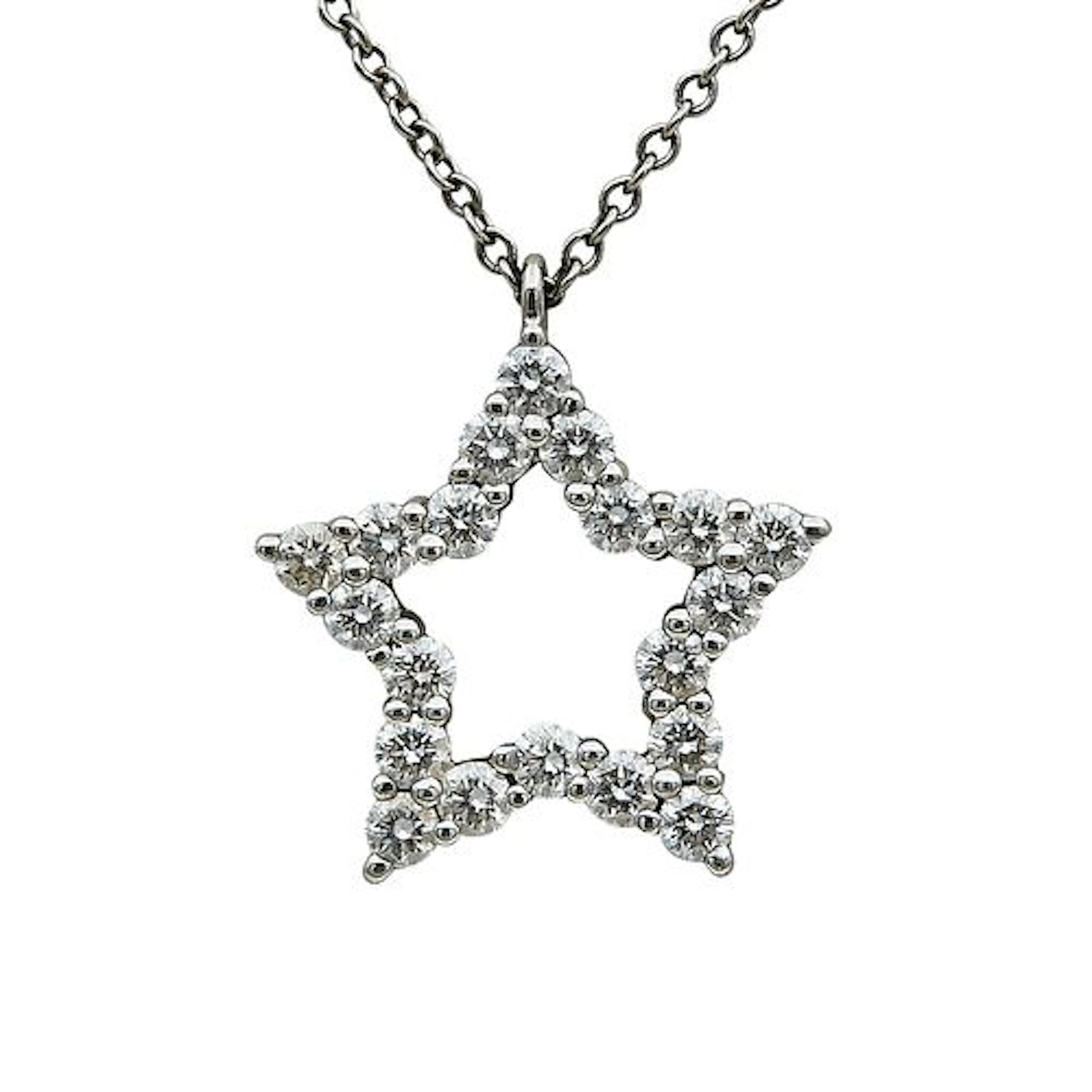 Tiffany & Co. Platinum and Diamond Star Necklace