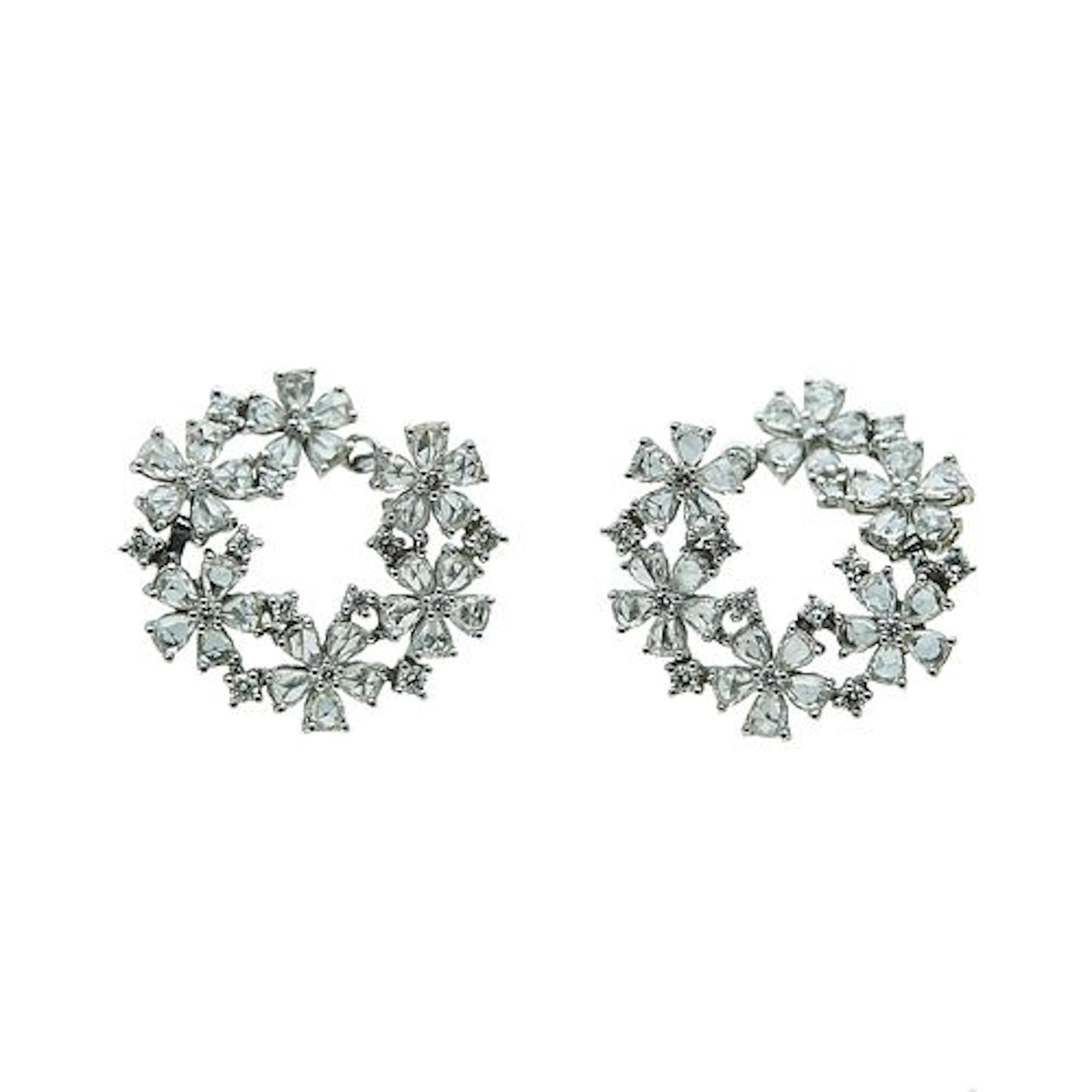 18K White Gold and Diamond Ear-Wrap Earrings