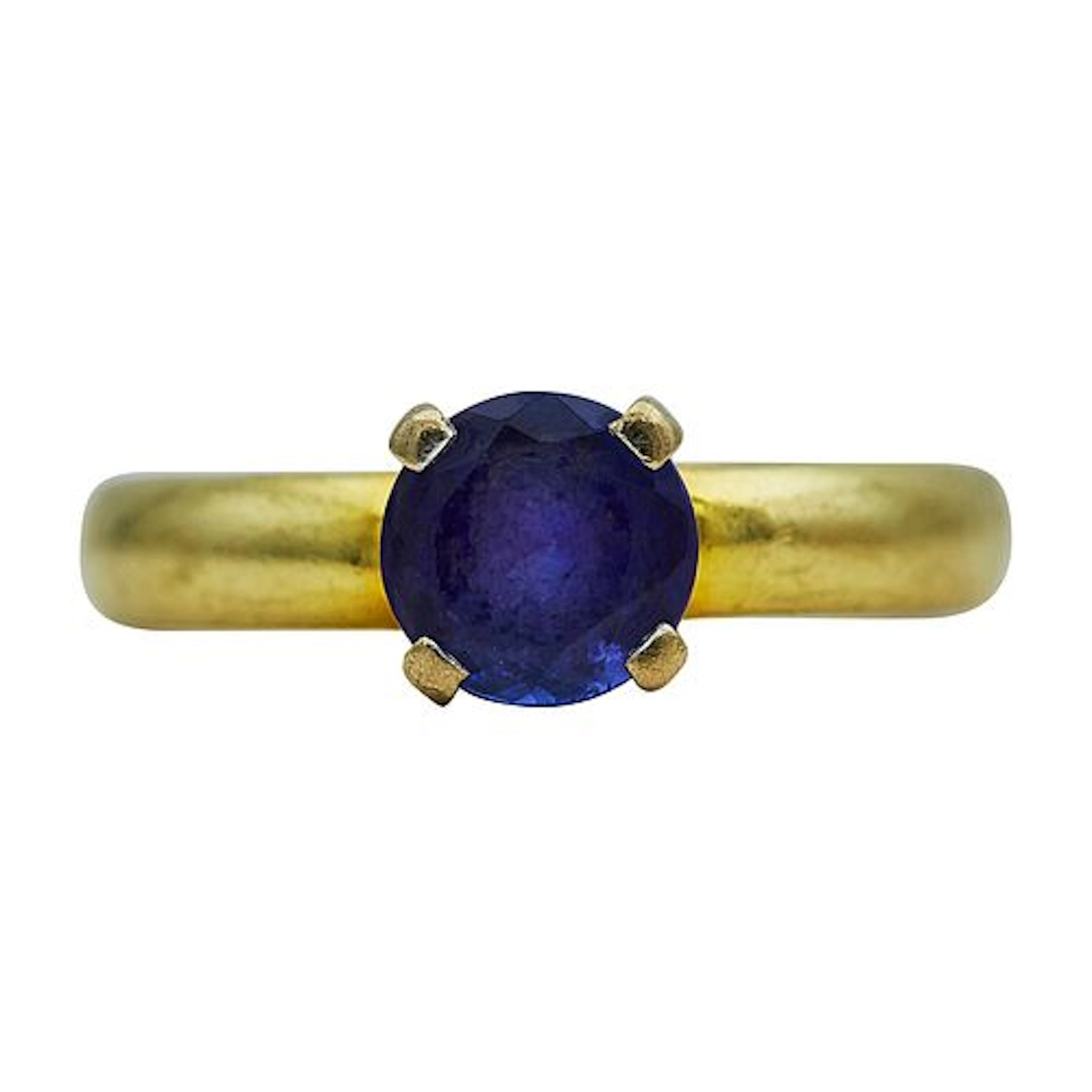 18K Yellow & White Gold Tanzanite Solitaire Ring