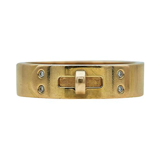 HermÃ¨s Kelly 18K Rose Gold and Diamond Band Ring