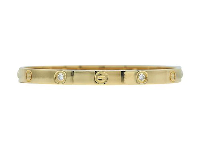 Cartier Love, Classic Model, 18K Yellow Gold and 4 Diamond Bracelet