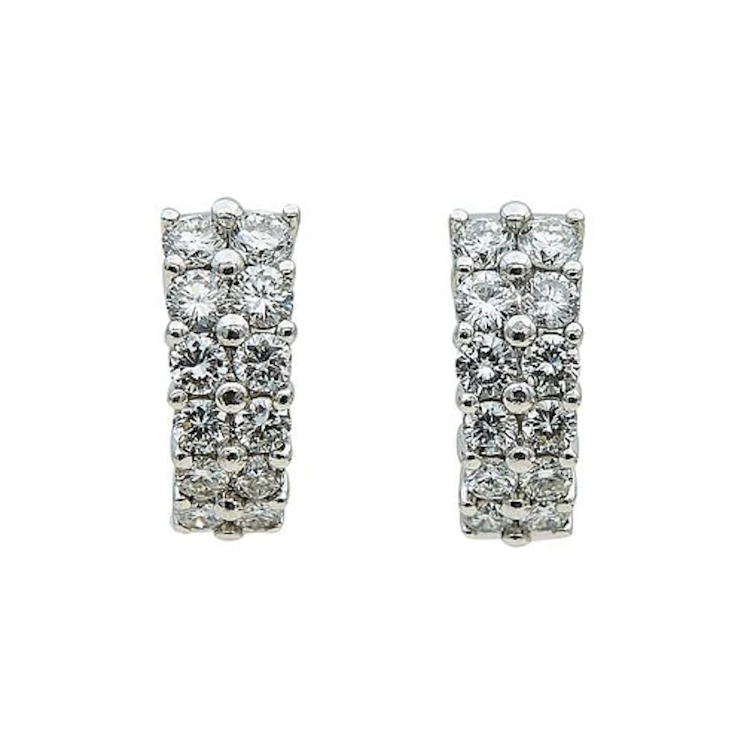 Platinum and Diamond Huggie Earrings