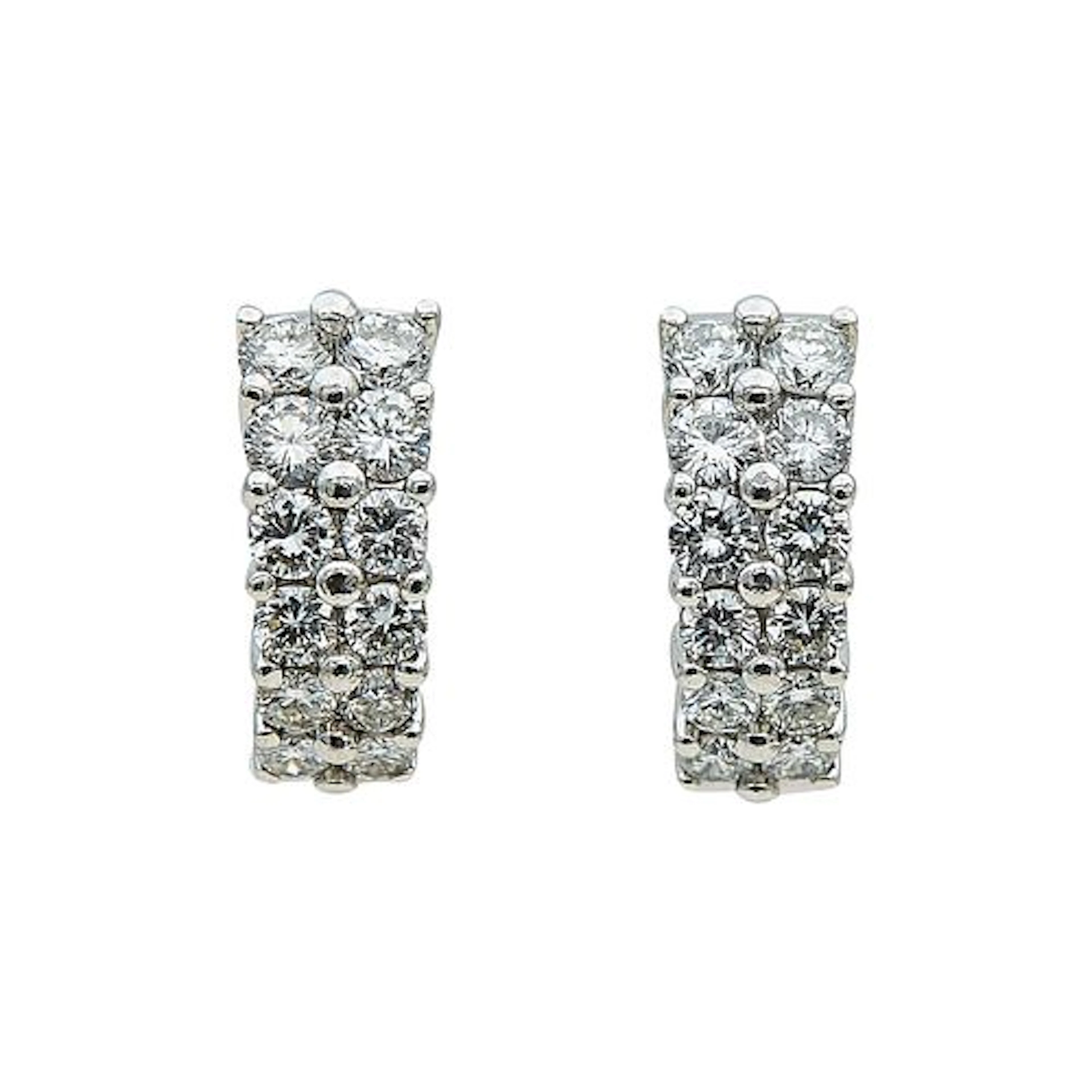 Platinum and Diamond Huggie Earrings