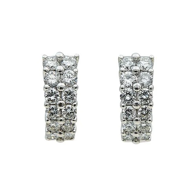 Platinum and Diamond Huggie Earrings