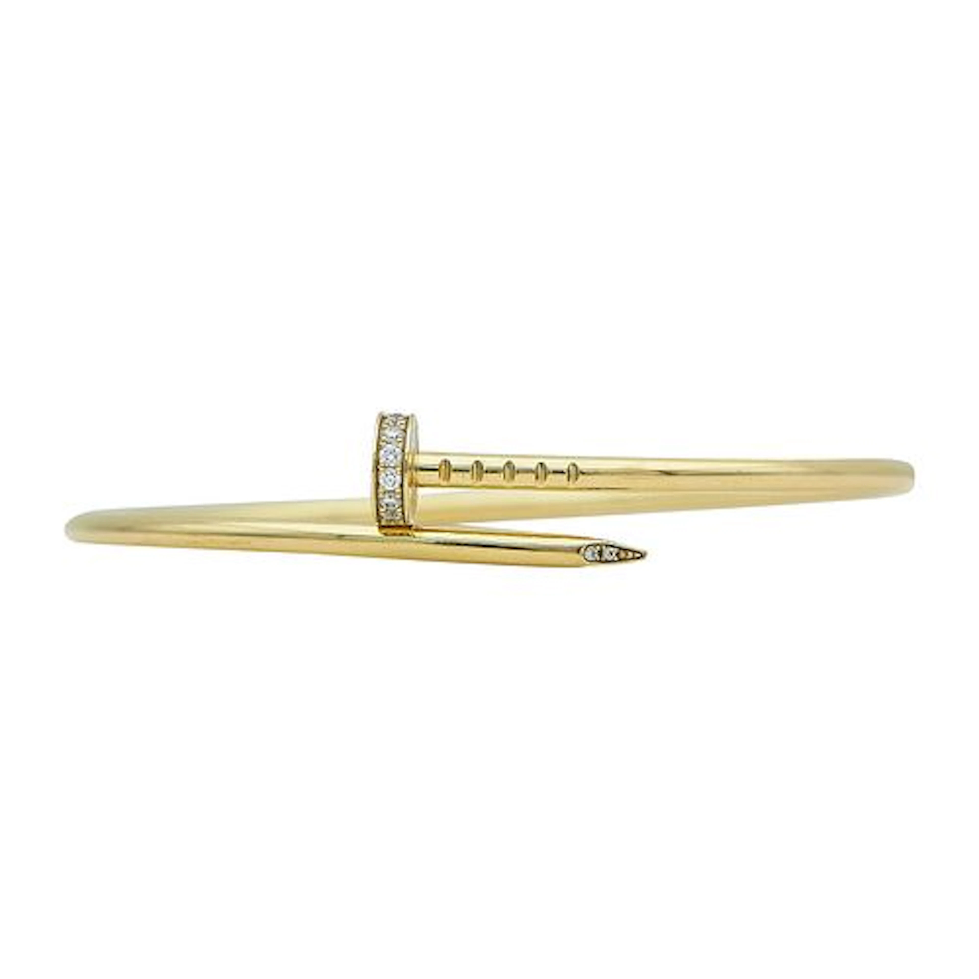 Cartier Juste un Clou Small Model 18K Yellow Gold and Diamond Bracelet