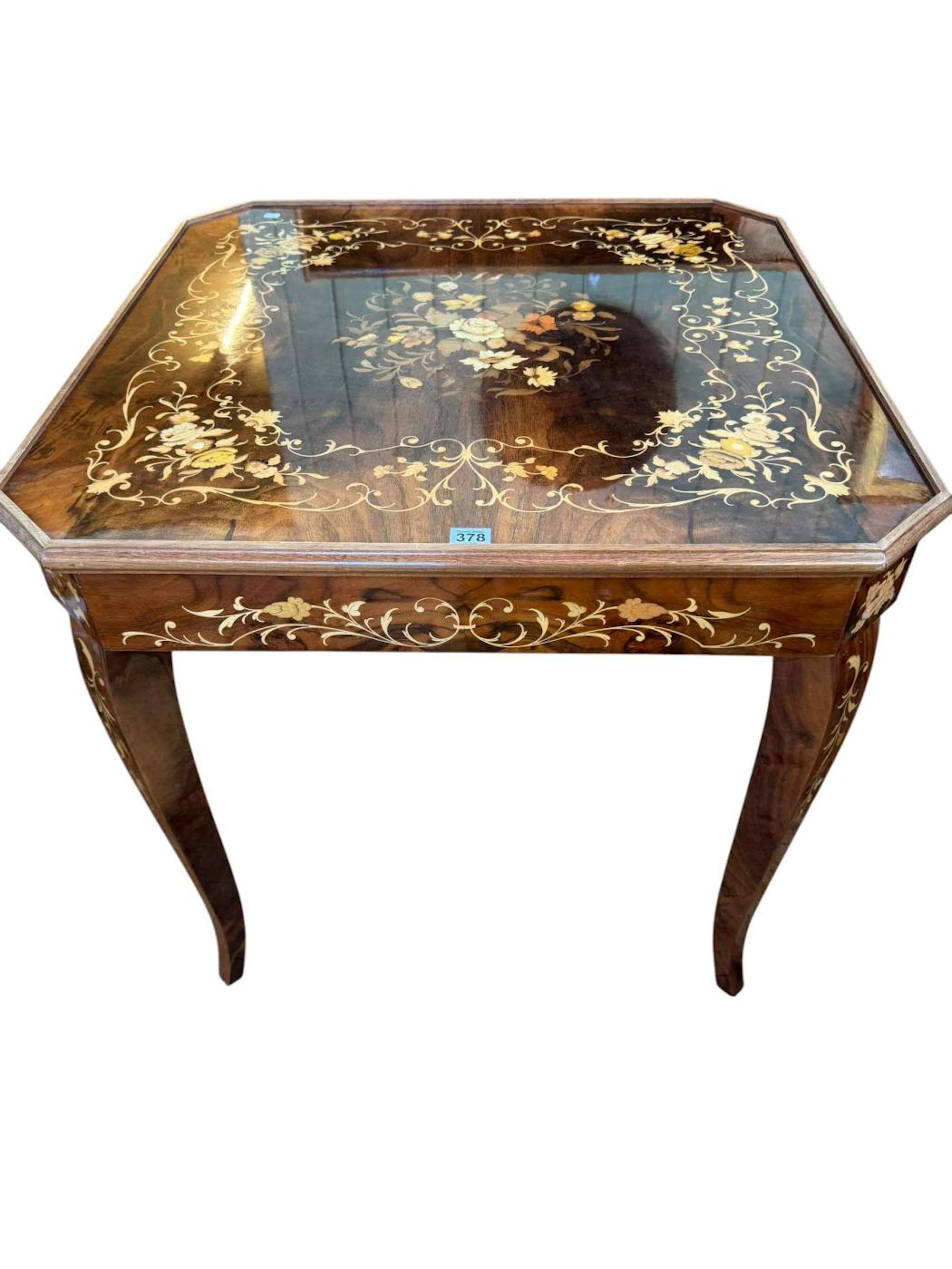 Italian Sorrento-style inlaid marquetry multi-game table featuring