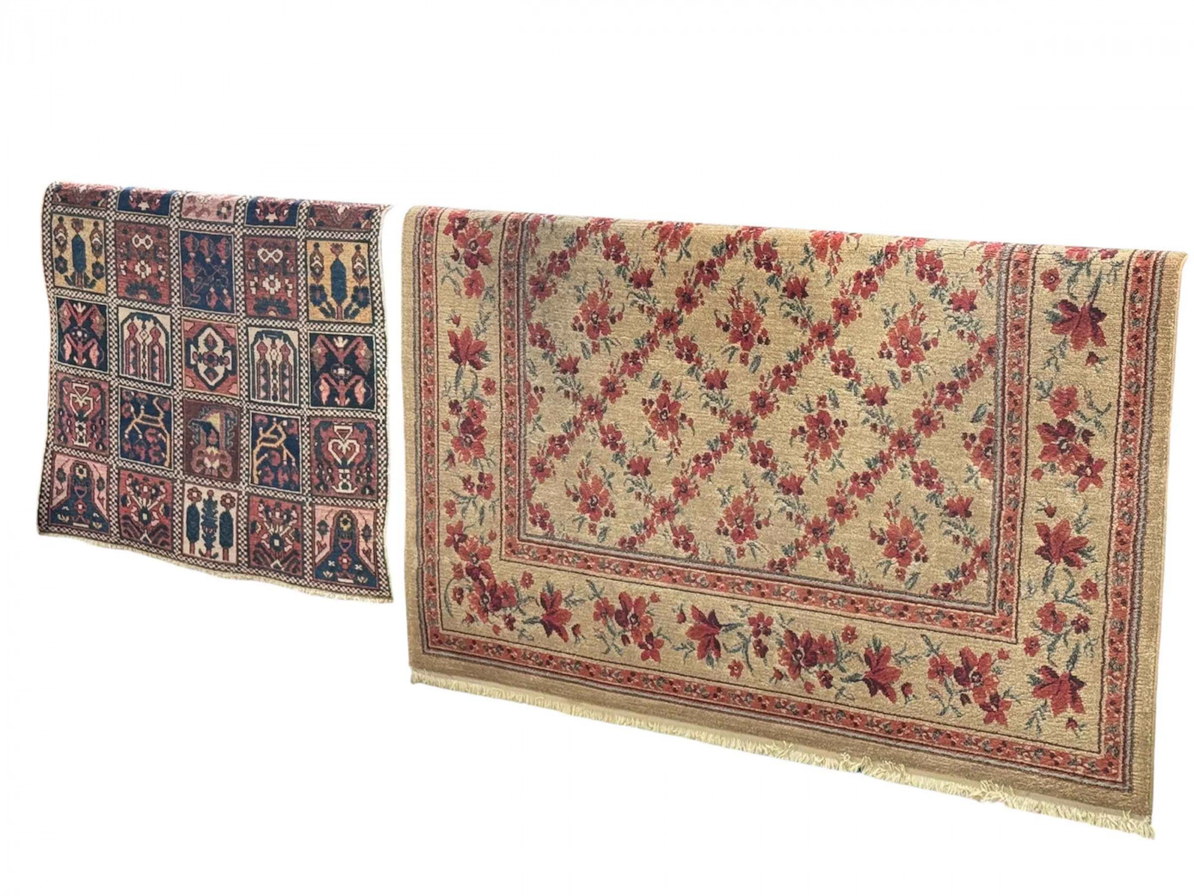 Egyptian floral decorated border carpet 2.90 by 2.00, and Persian