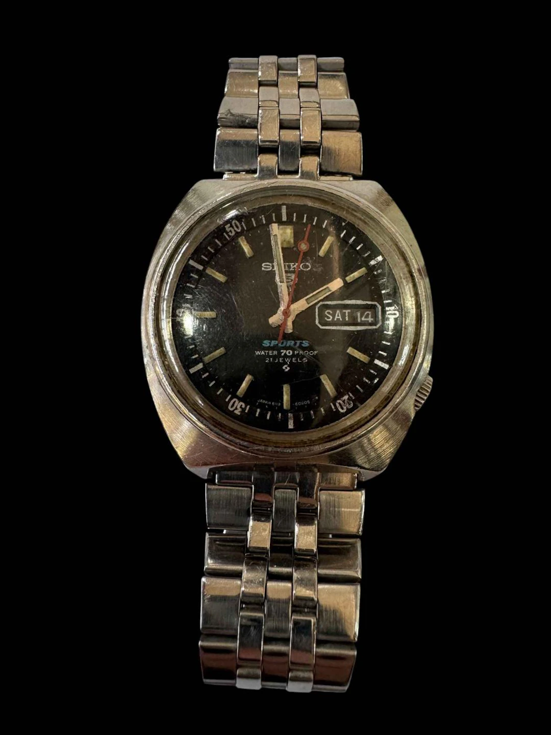 Seiko Sports Baby Pogue stainless steel men's watch, 1970's; together