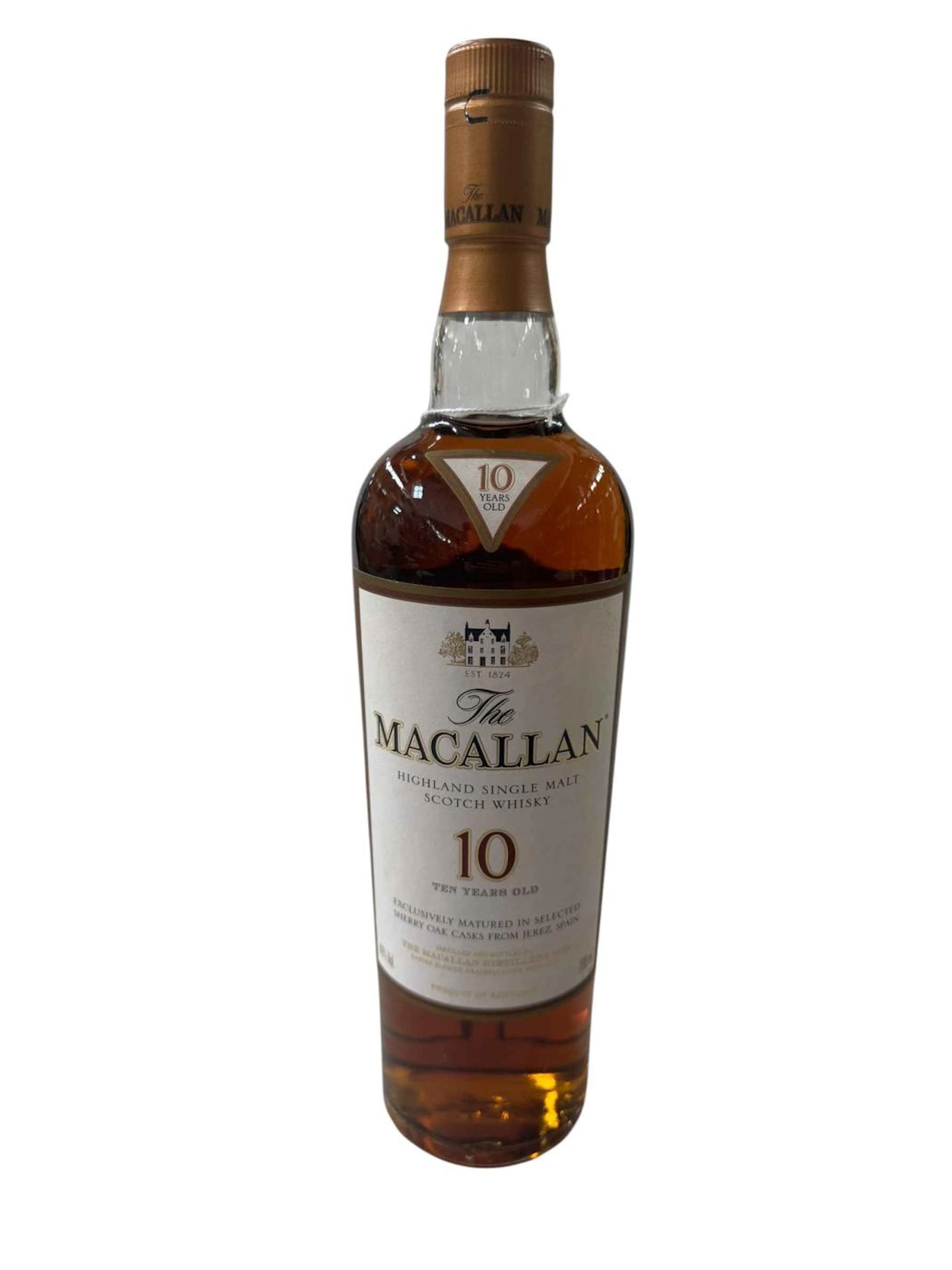 The Macallan 10 years old single malt whisky.