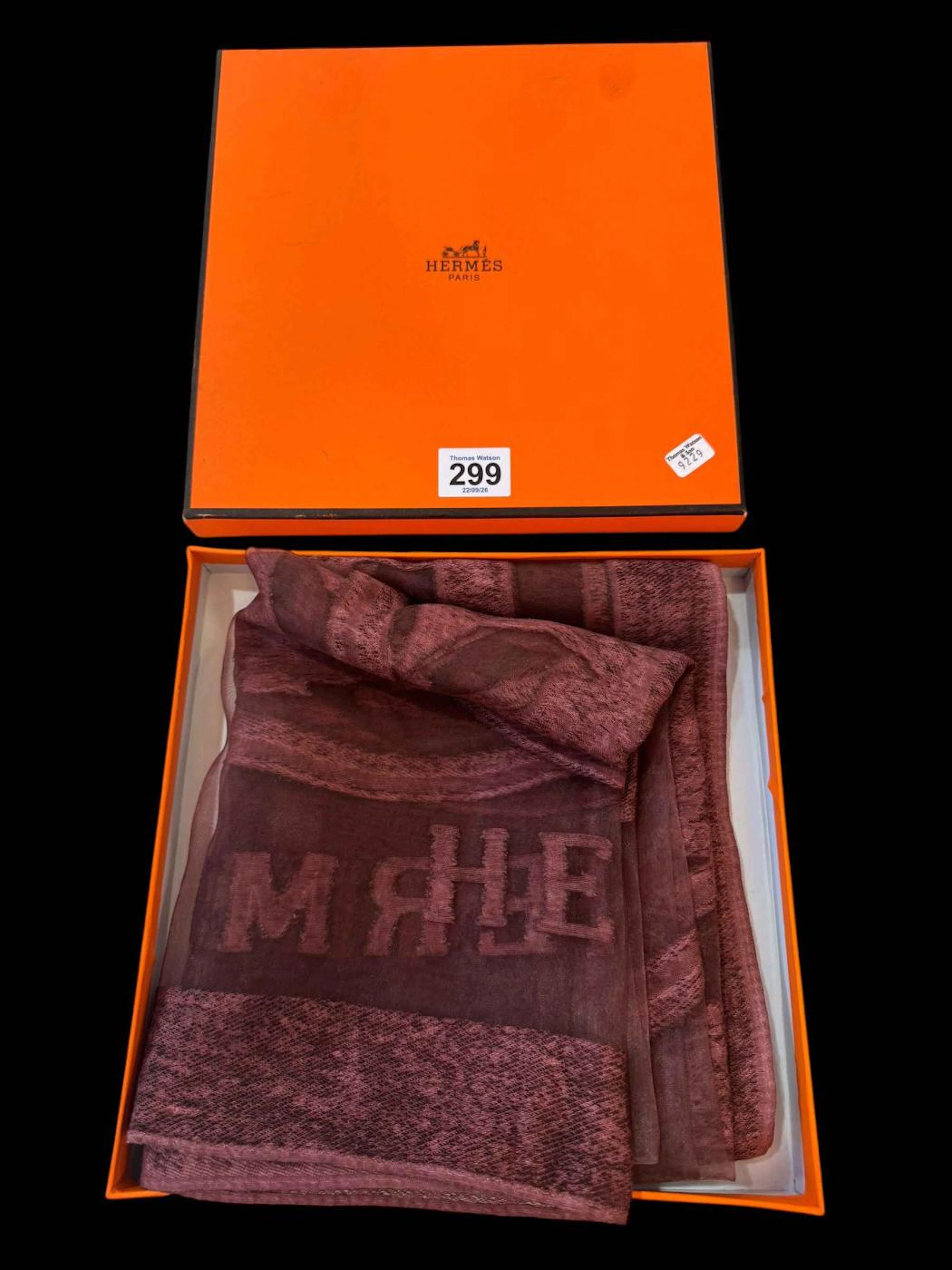 Hermes scarf, boxed.