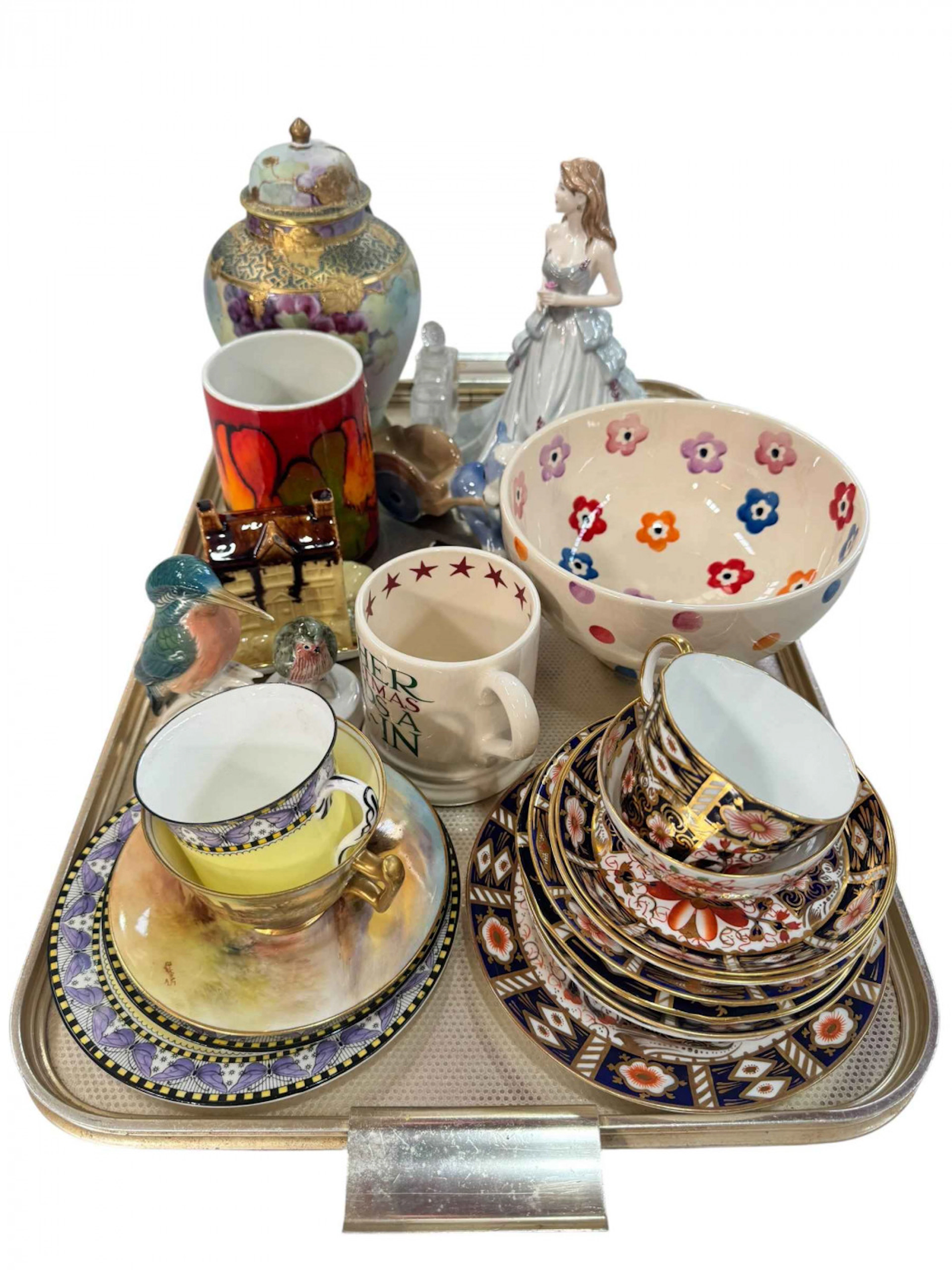 Emma Bridgewater bowl and cup, Royal Crown Derby, Royal Doulton and