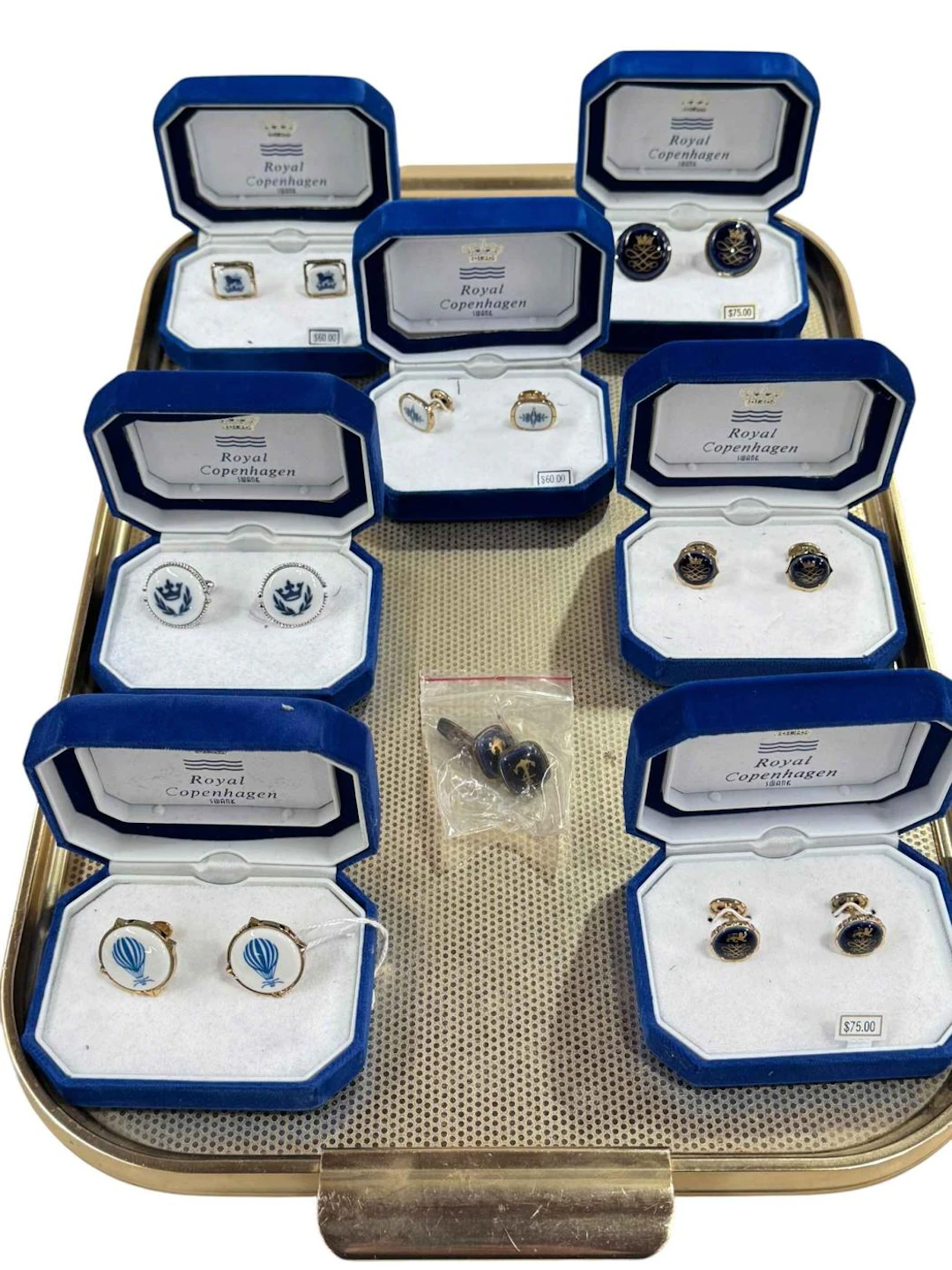 Royal Copenhagen eight pairs of cufflinks.